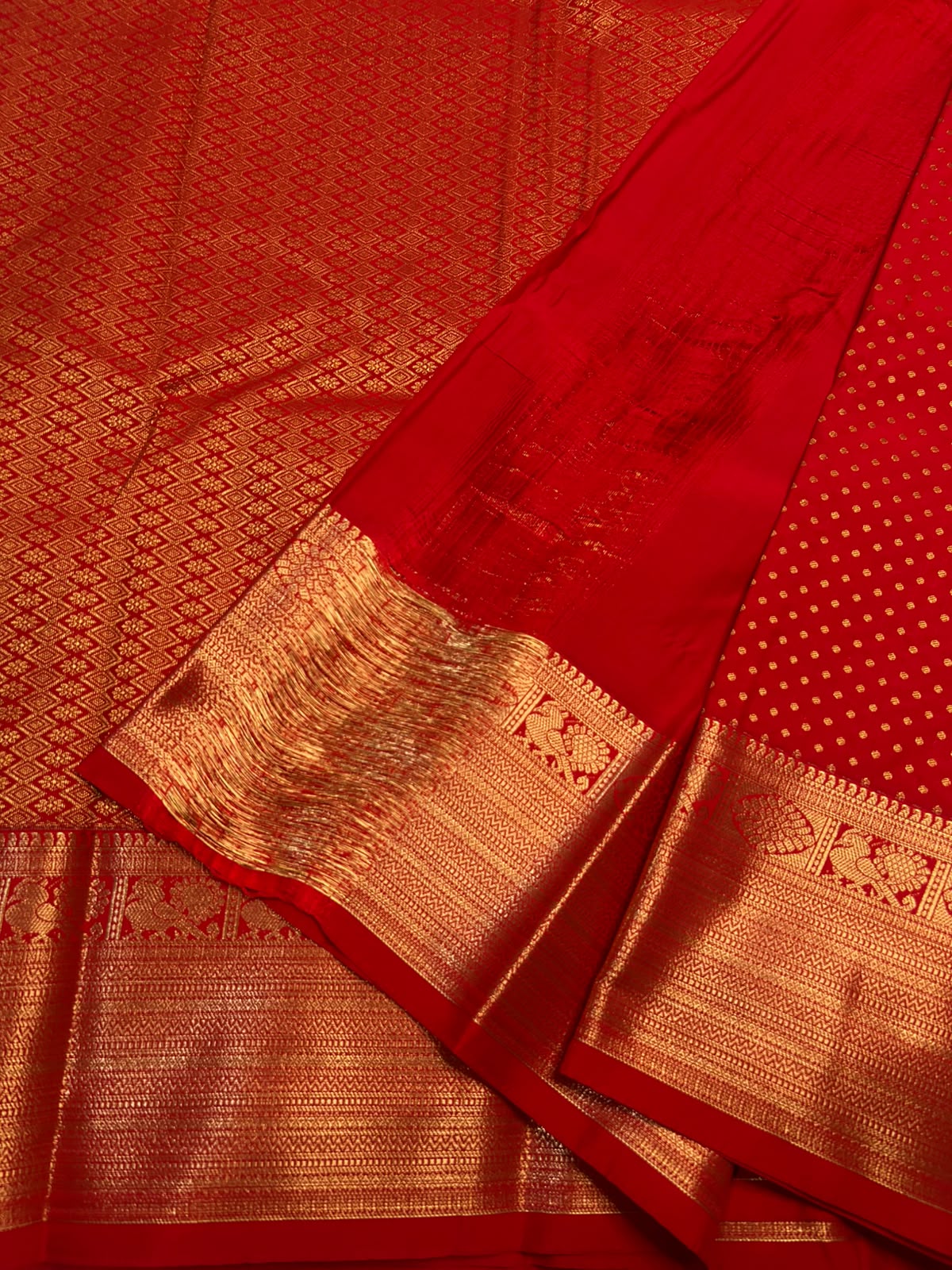 PREMIUM SEMI KANCHI SILK SAREE - RED