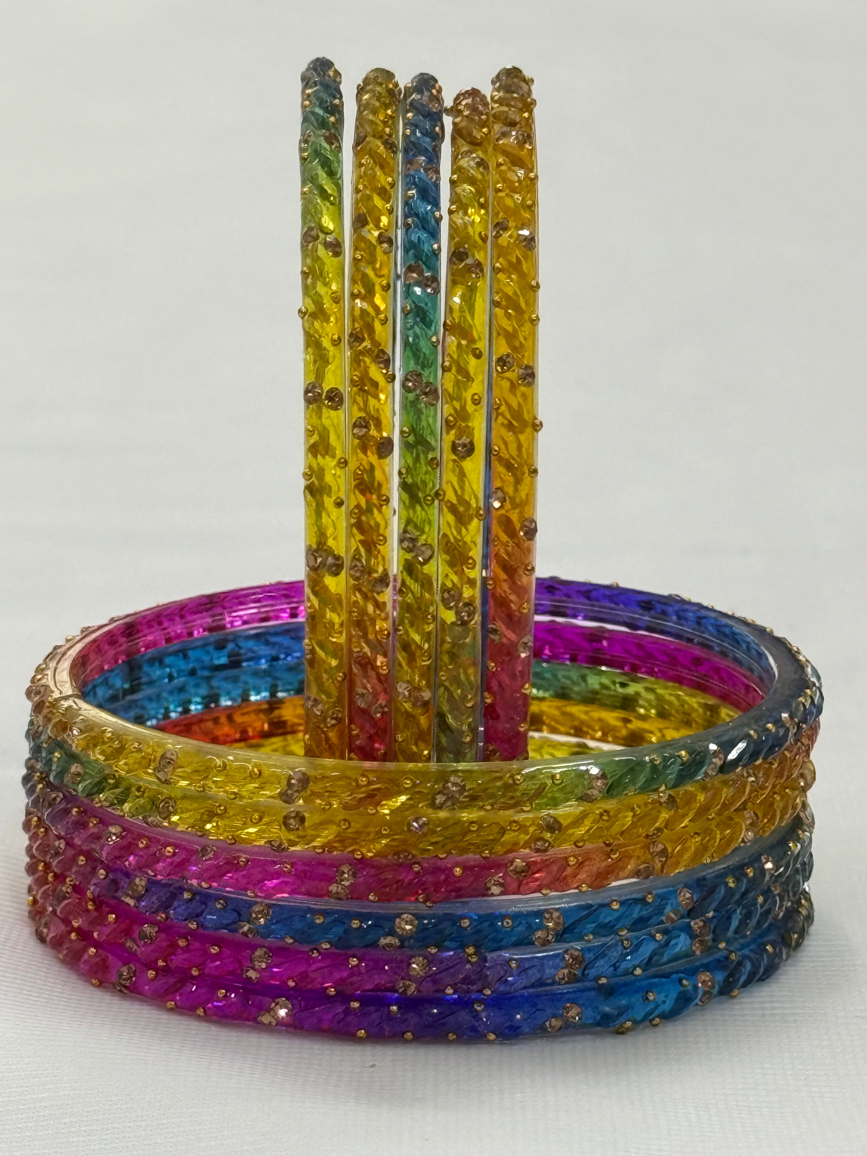 PREMIUM RAINDROP GLASS BANGLES PACK OF 12