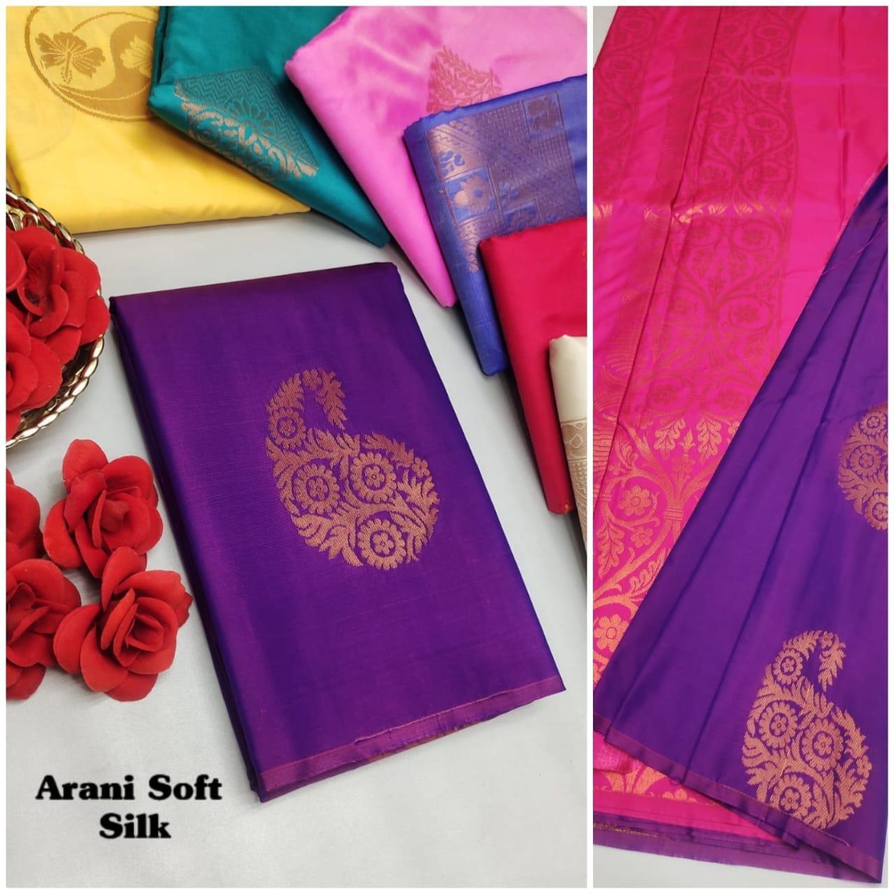 ARANI SOFT SILK SAREES - VIOLET