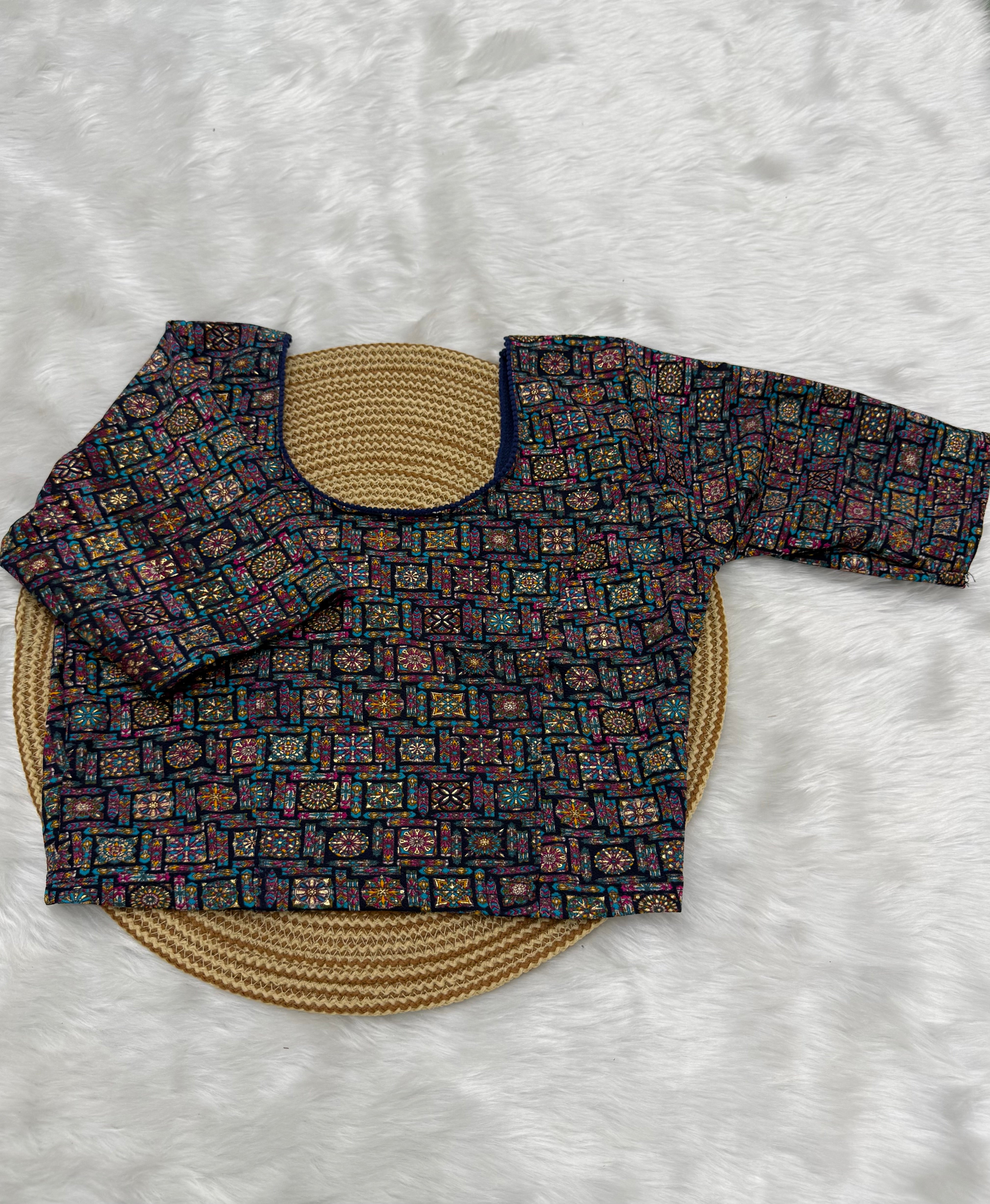 DESIGNER STRETCHABLE BLOUSE - MULTICOLOUR