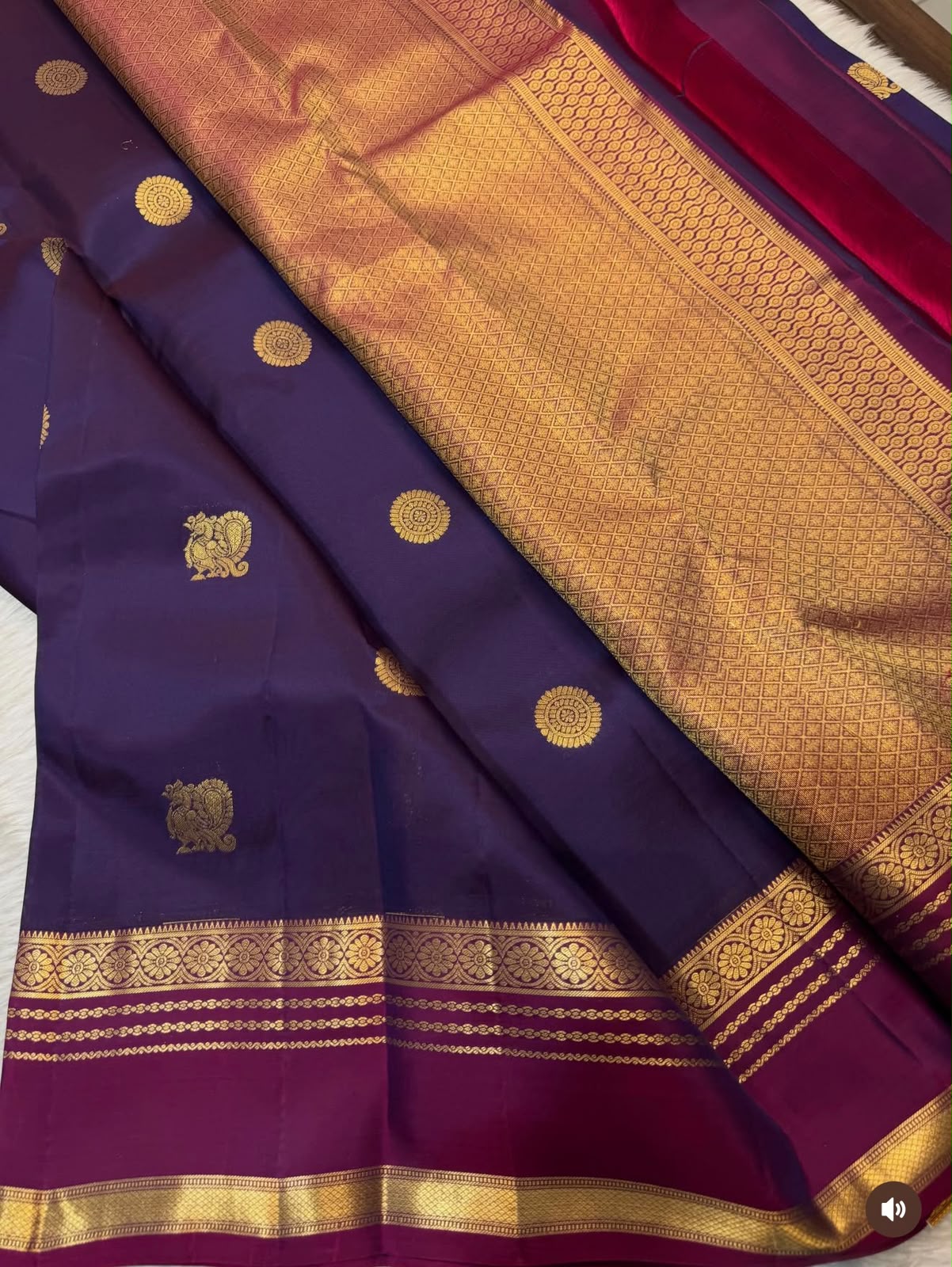 KANCHIPURAM PURE SILK SAREE | SILKMARK® CERTIFIED - ROYAL PURPLE