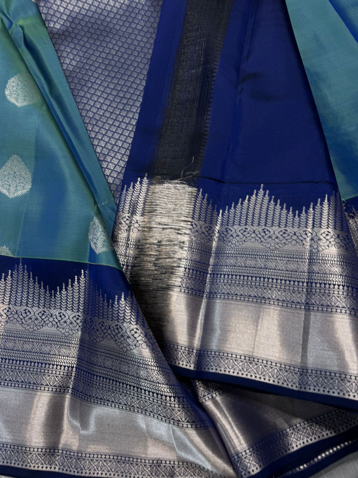 KANCHIPURAM PURE SILK SAREE | SILKMARK® CERTIFIED -  TEAL GREEN
