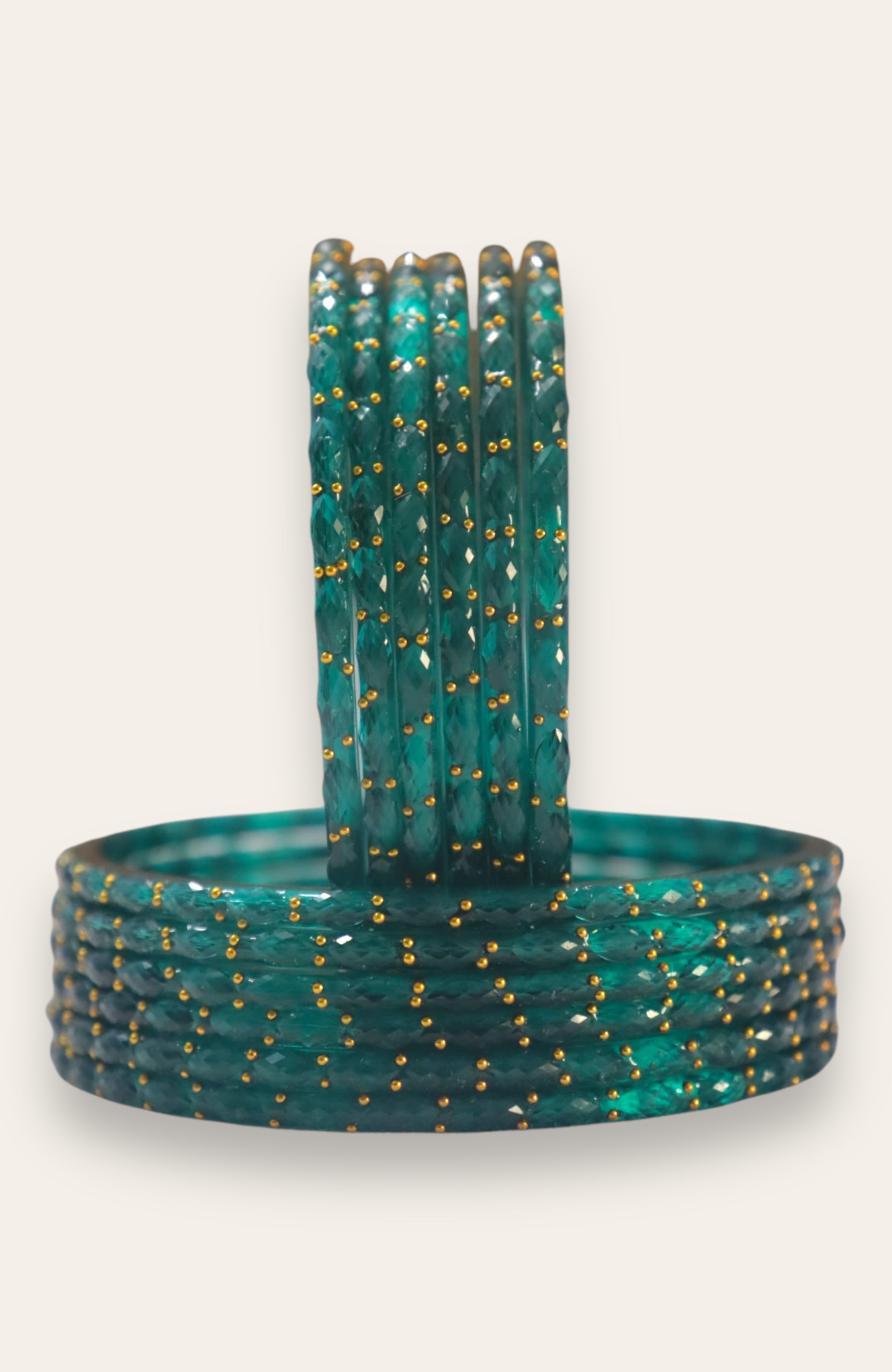 RAINDROP GLASS BANGLES PACK OF 12