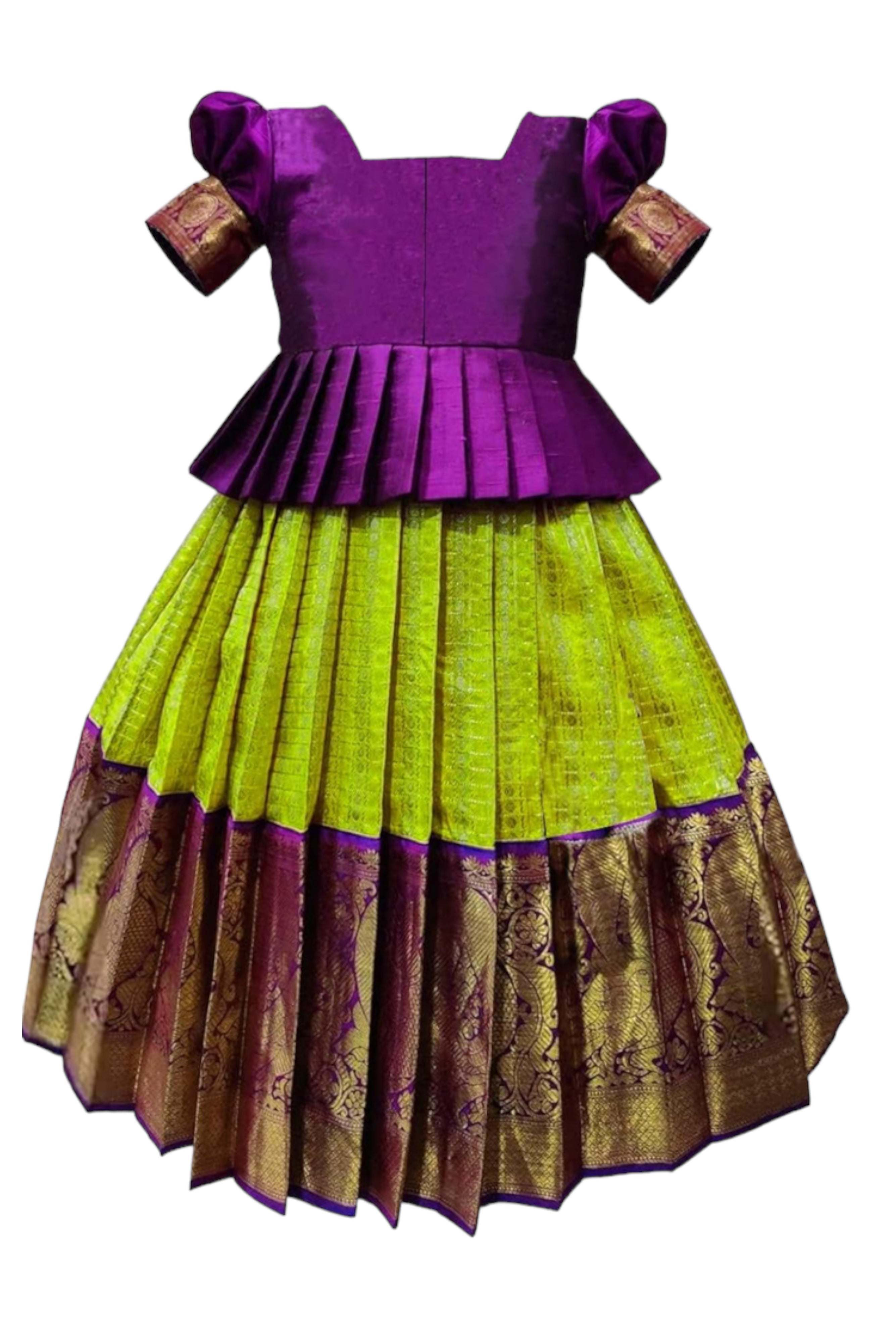 GIRL'S PATTU PAVADAI/READYMADE LEHENGA CHOLI SET