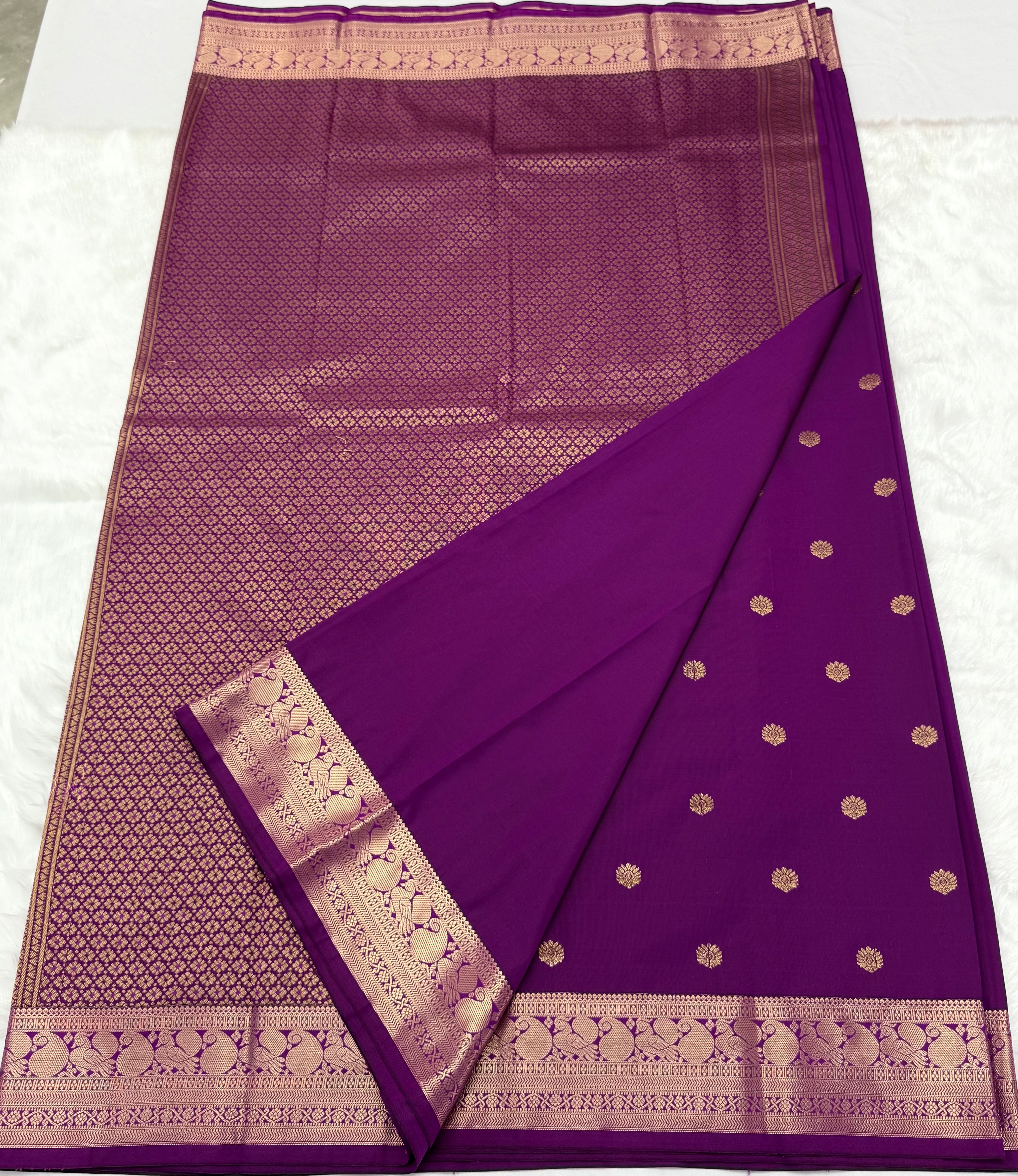 PREMIUM SEMI KANCHI SILK SAREE - VIOLET