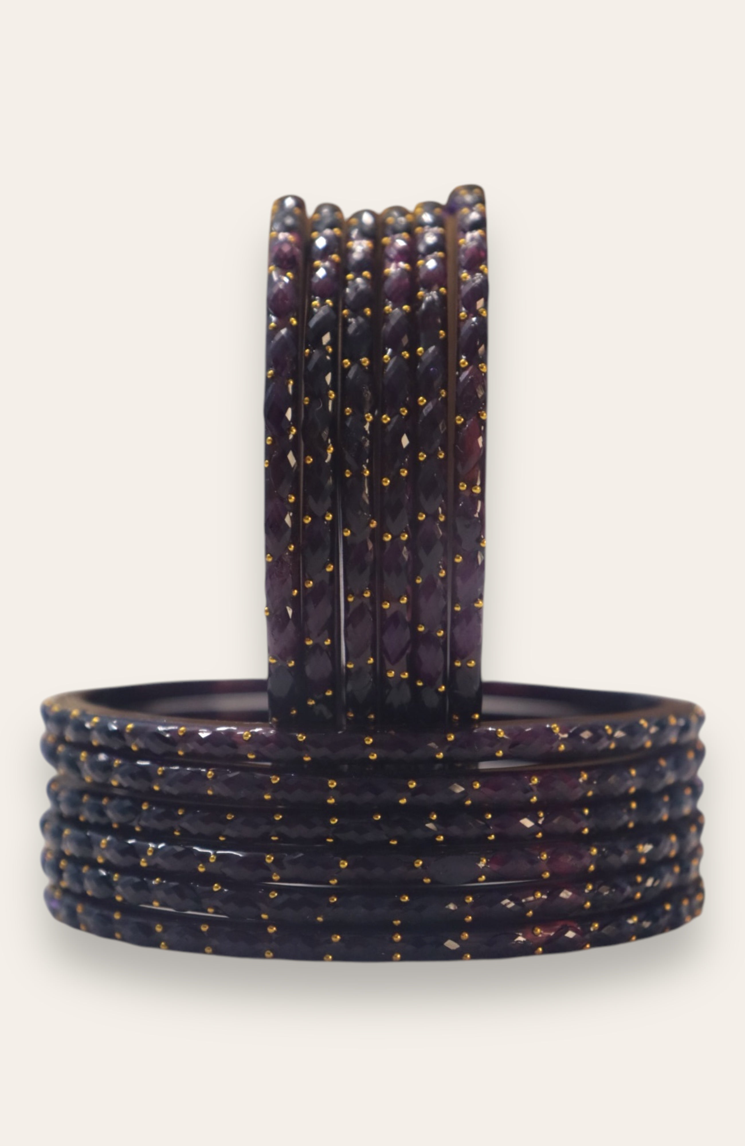 RAINDROP GLASS BANGLES PACK OF 12