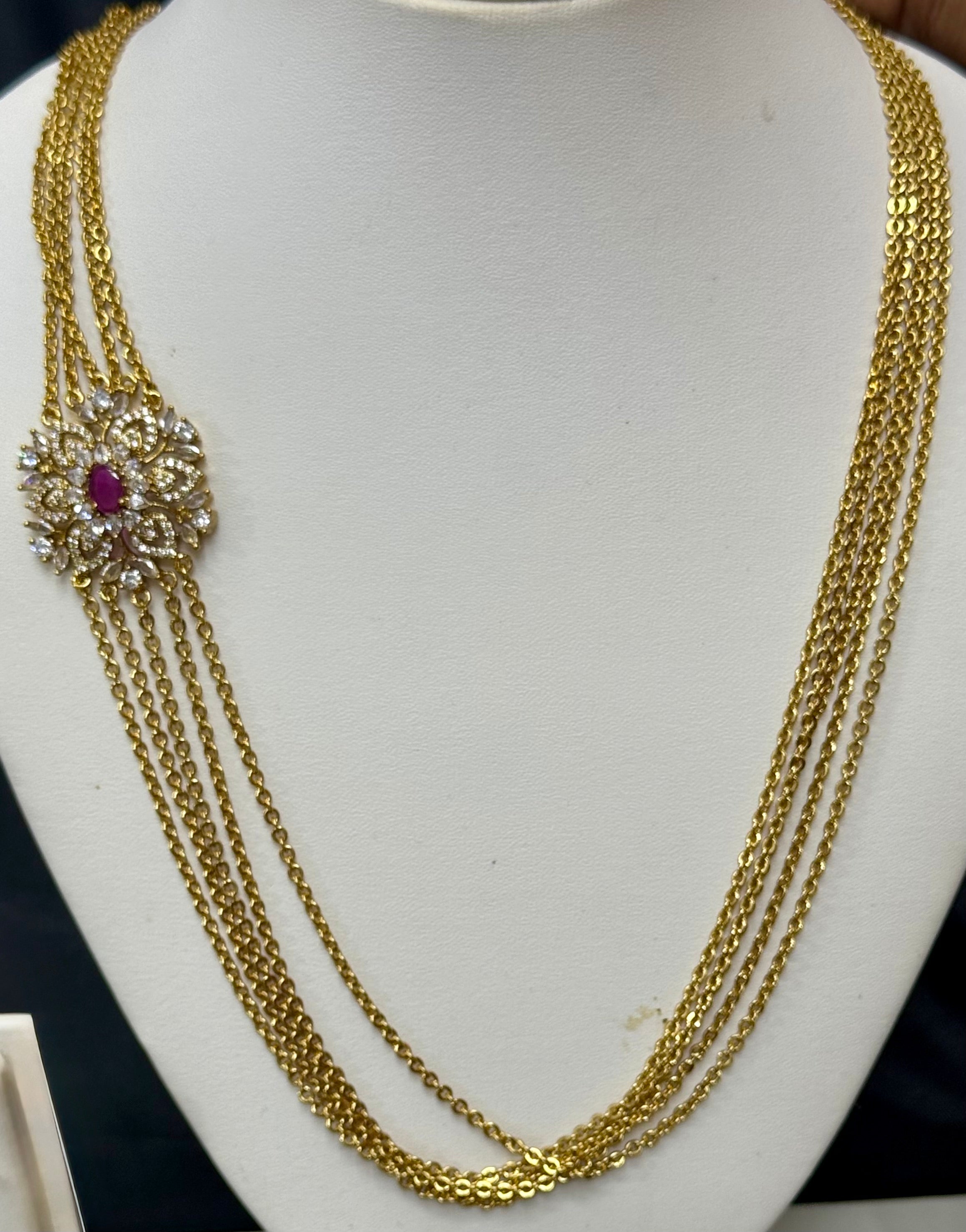LONG LAYERED RUBY CHANDRA HARAM