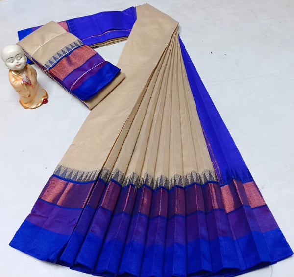 KORVAI SILK MONIKA COTTON SAREES - OFF WHITE