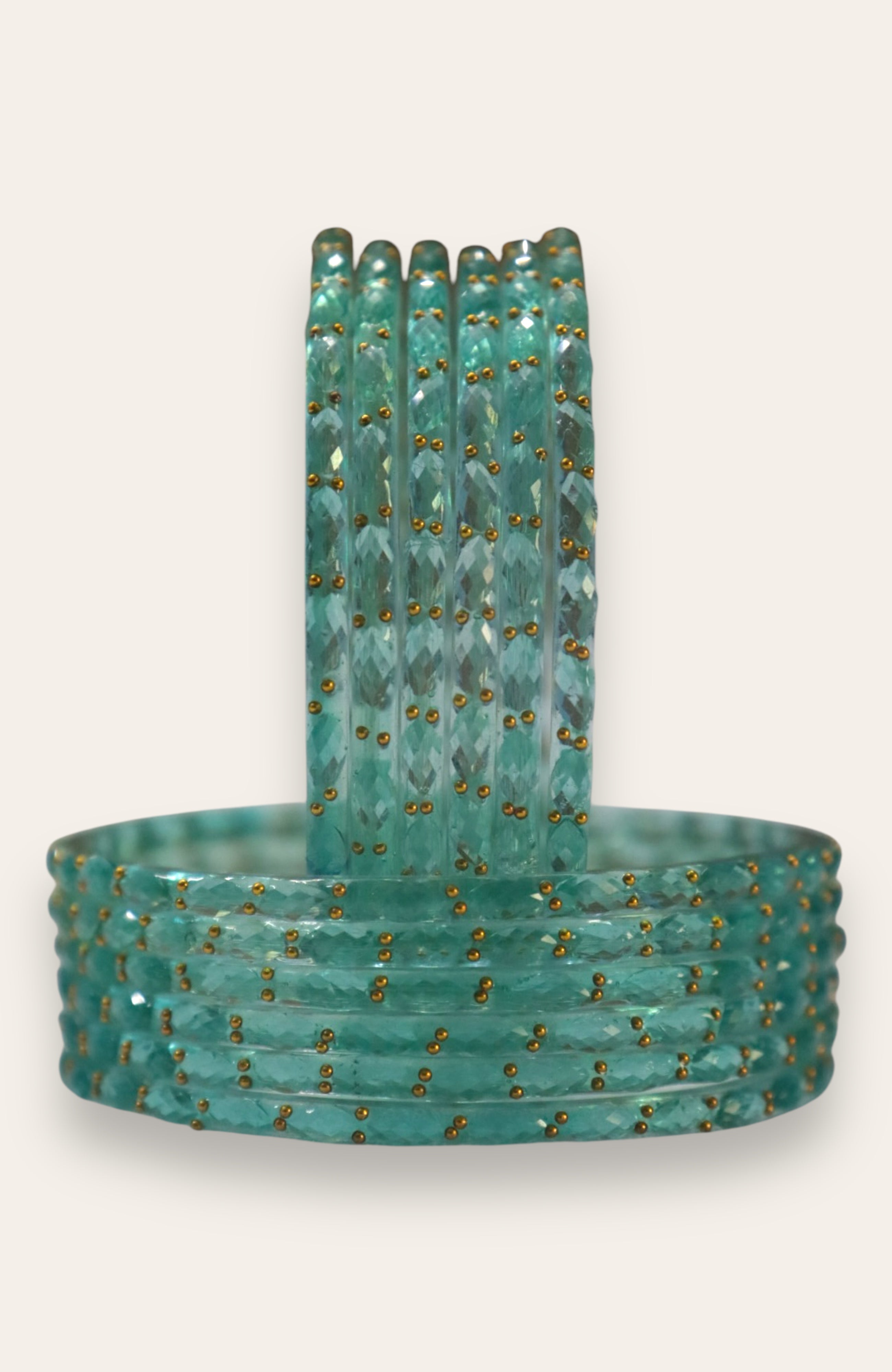 RAINDROP GLASS BANGLES PACK OF 12