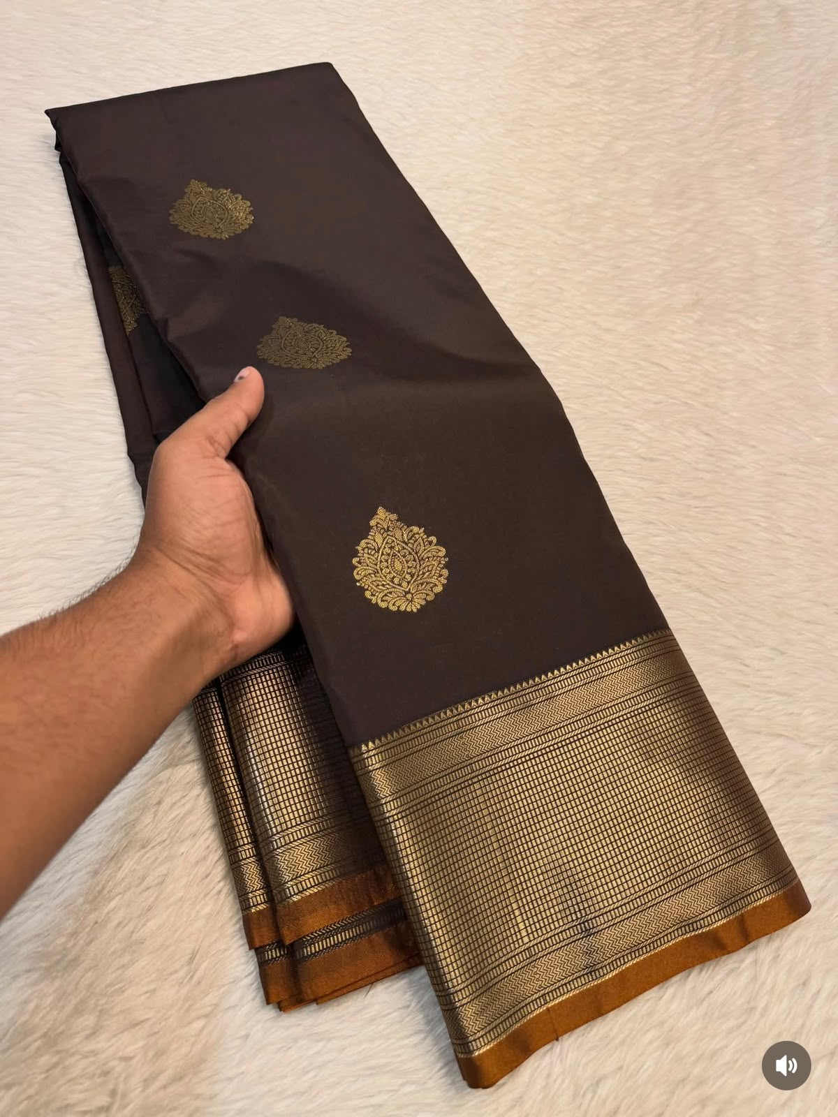 PREMIUM SEMI KANCHI SILK SAREE - BROWN