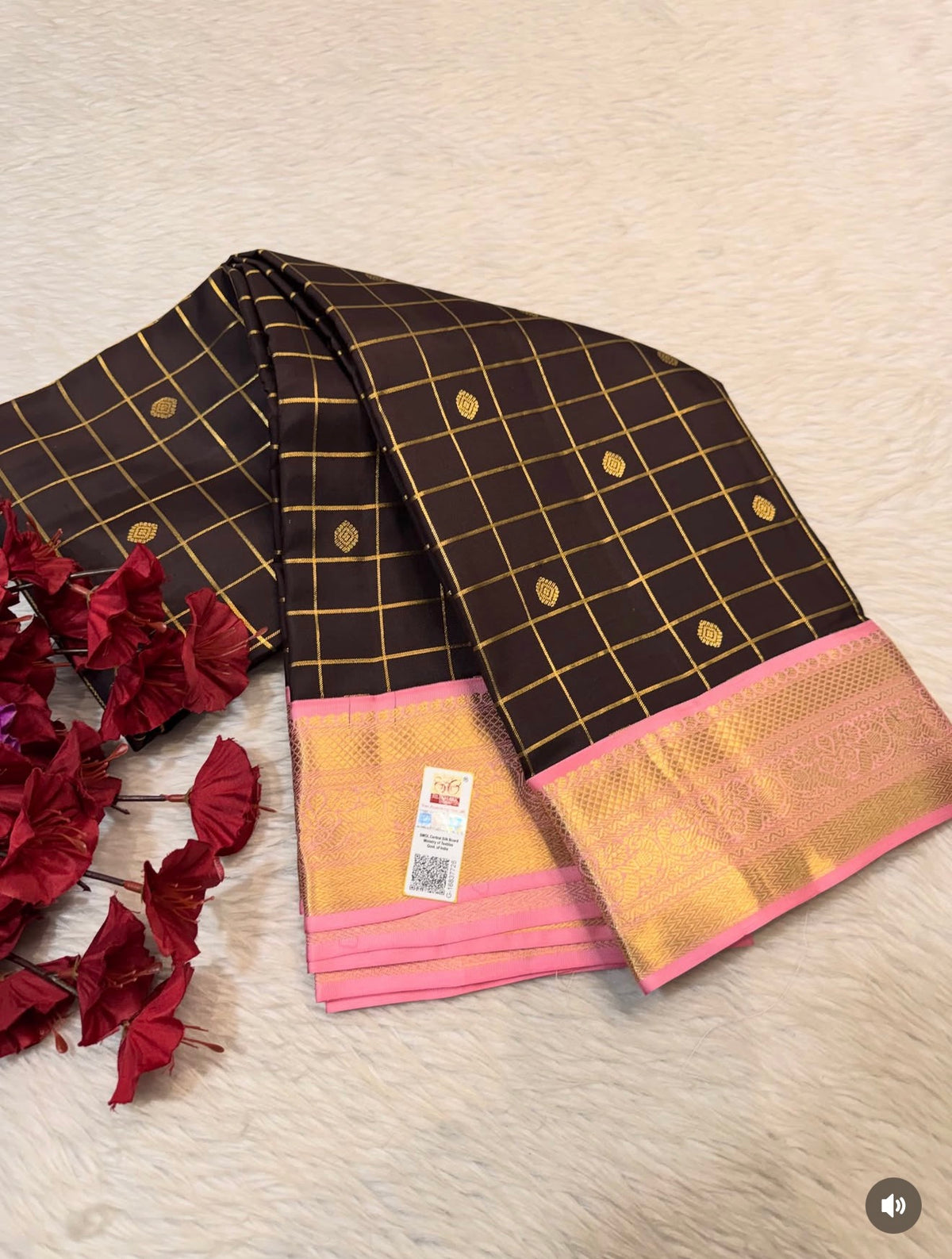 KANCHIPURAM PURE SILK SAREE | SILKMARK® CERTIFIED - DARK CHOCOLATE