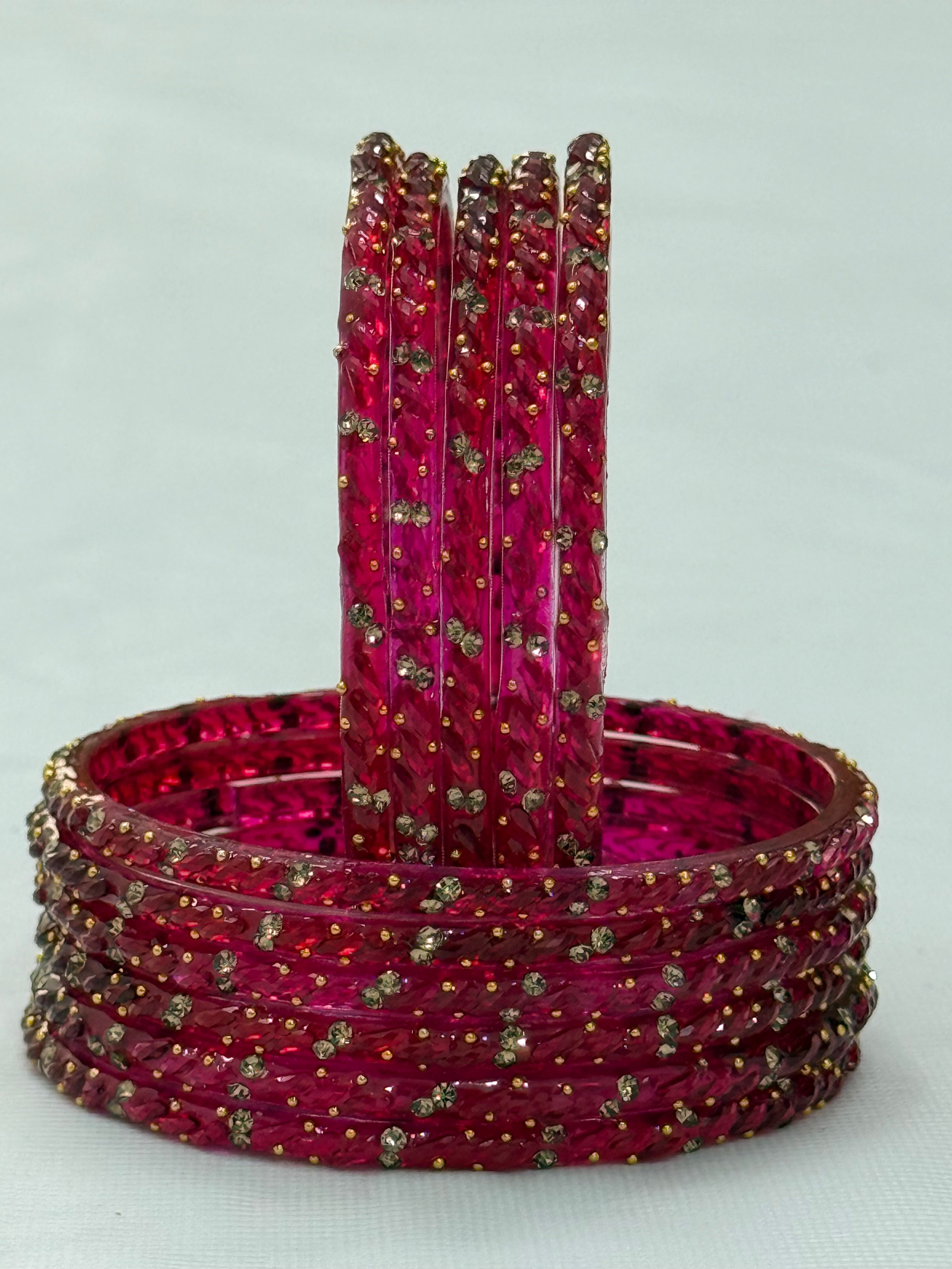 PREMIUM RAINDROP GLASS BANGLES PACK OF 12