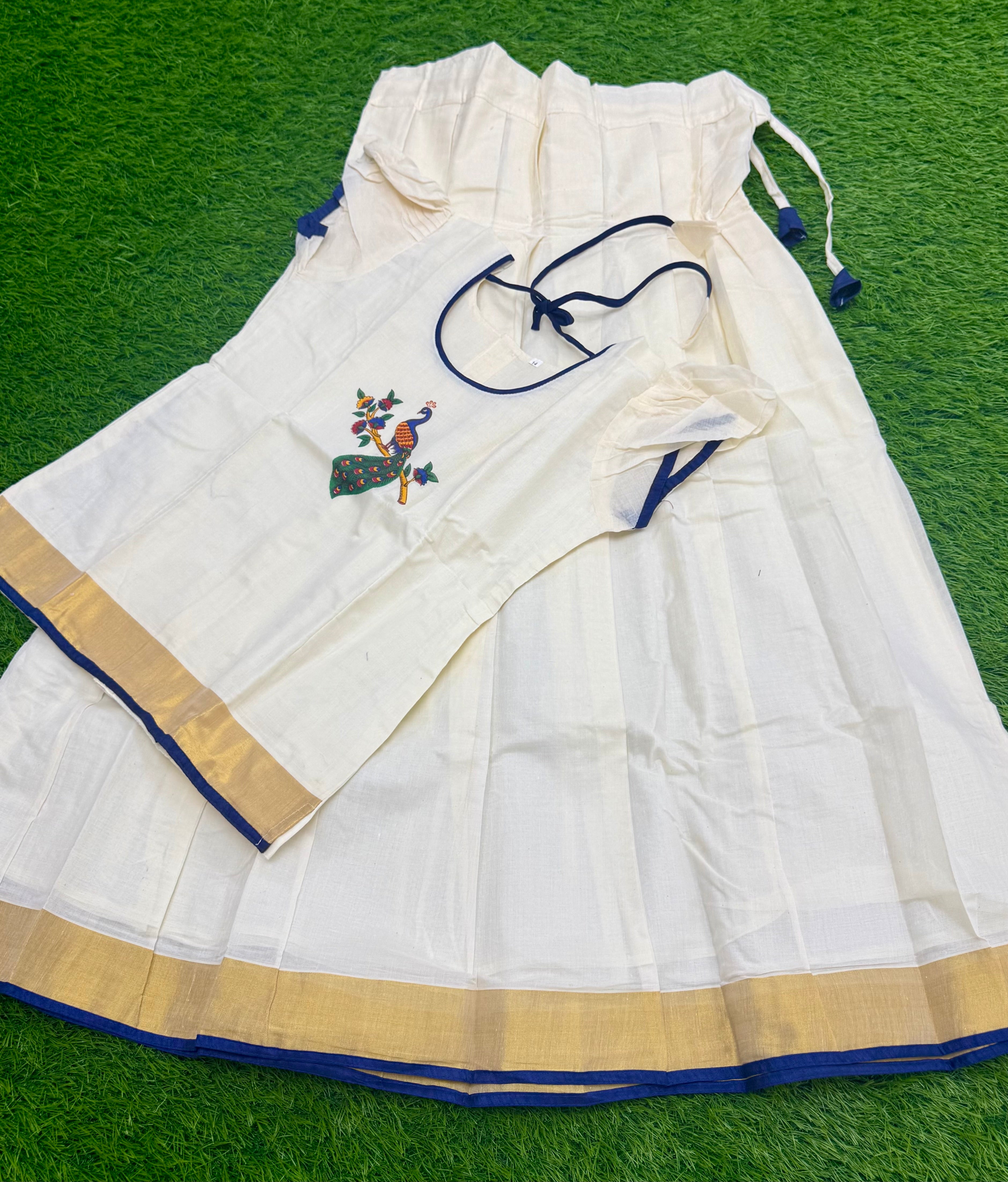 GIRLS TRADITIONAL  PRINTED TOP & SKIRT