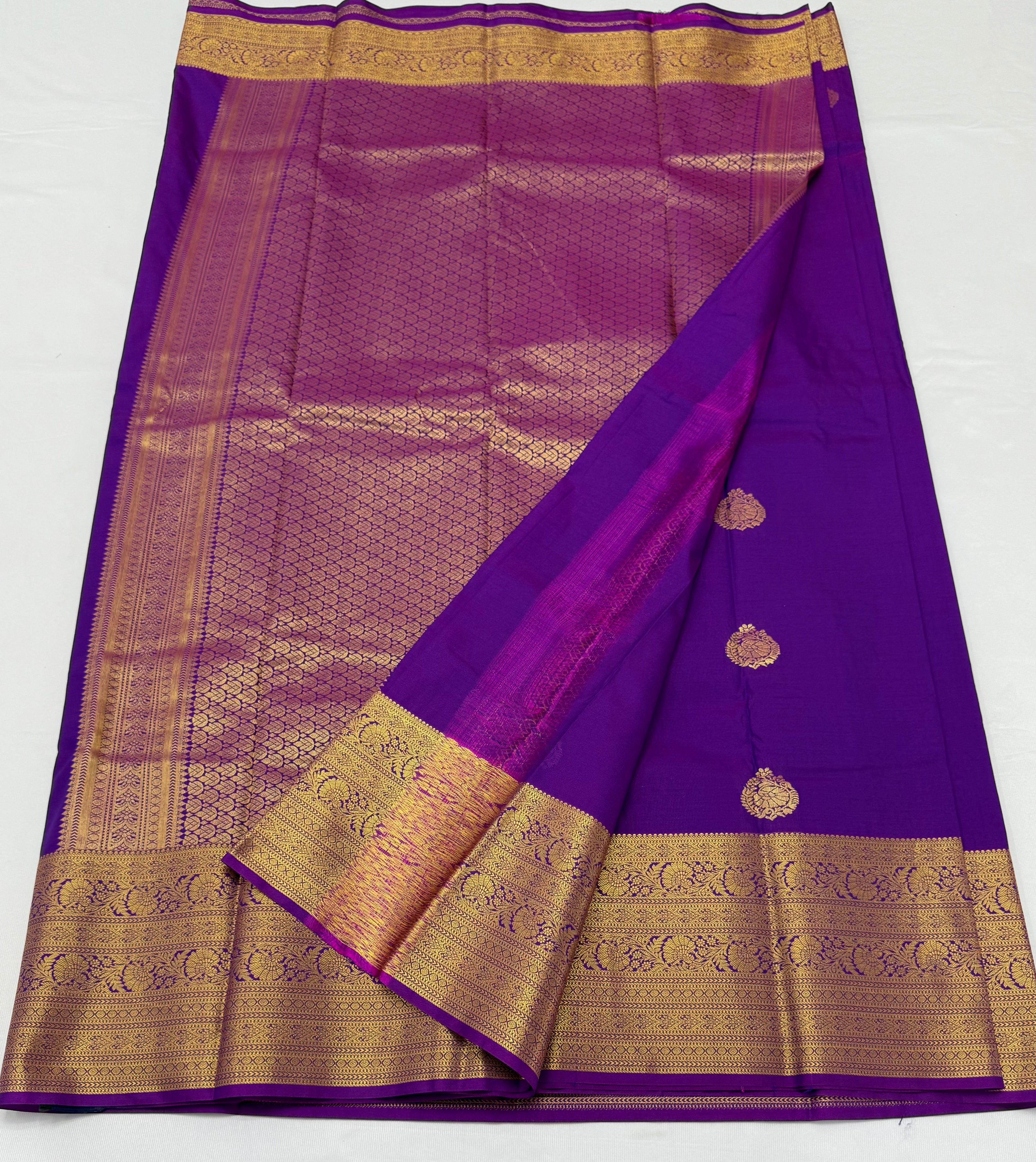 PREMIUM SEMI KANCHI SILK SAREE - PURPUREUS
