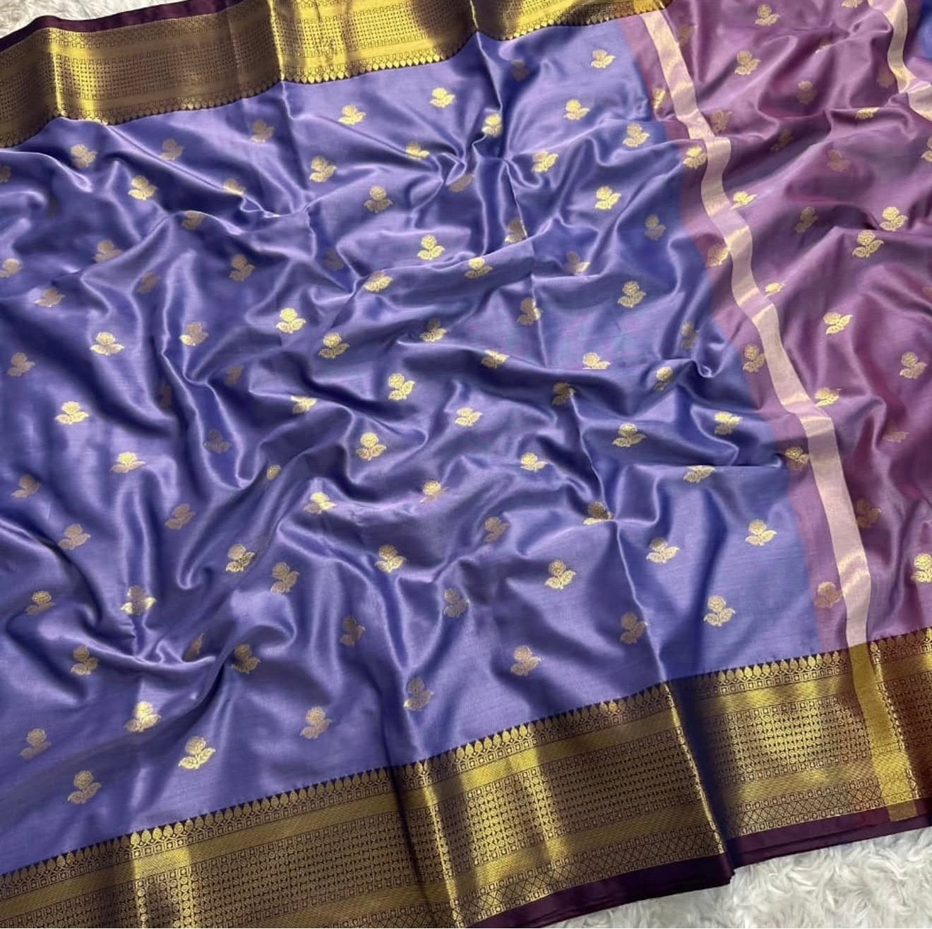 PREMIUM BANARASI KATAAN SILK SAREE - DEEP PURPLE