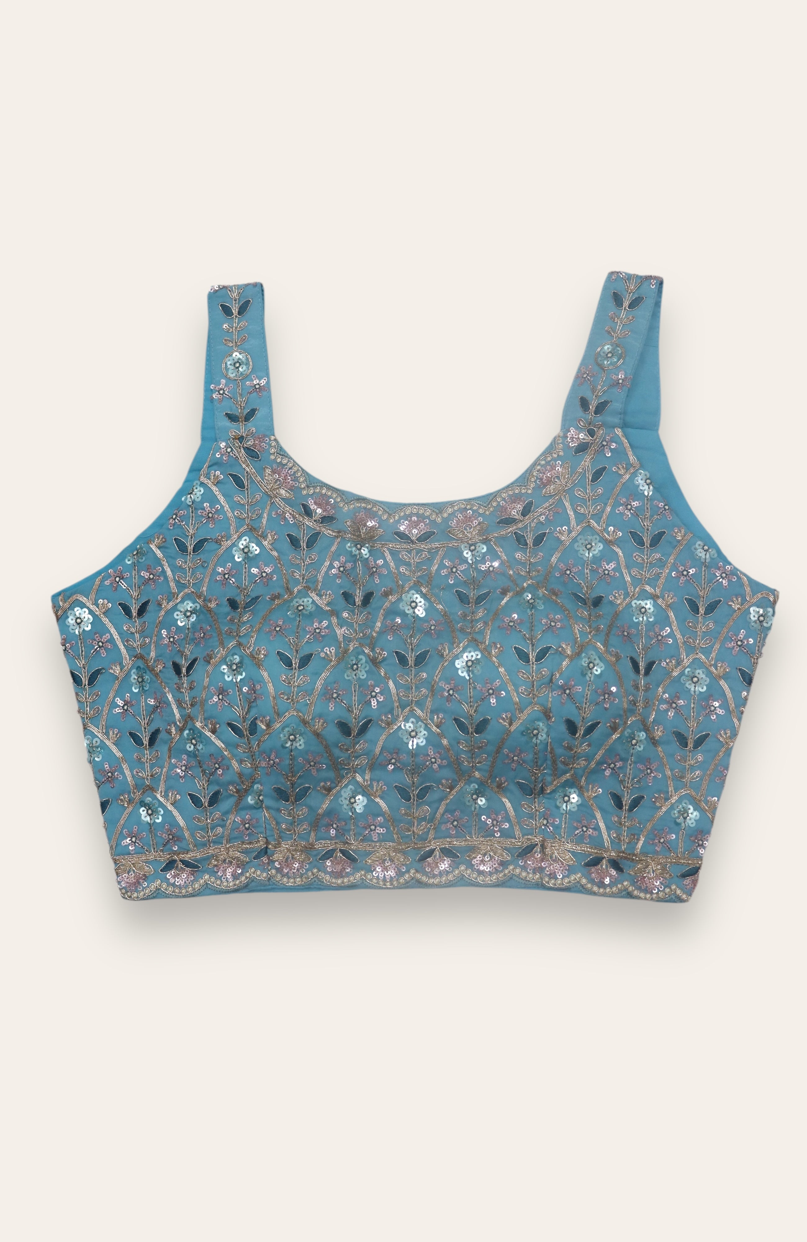 SLEEVELESS READYMADE BLOUSE - POWDER BLUE