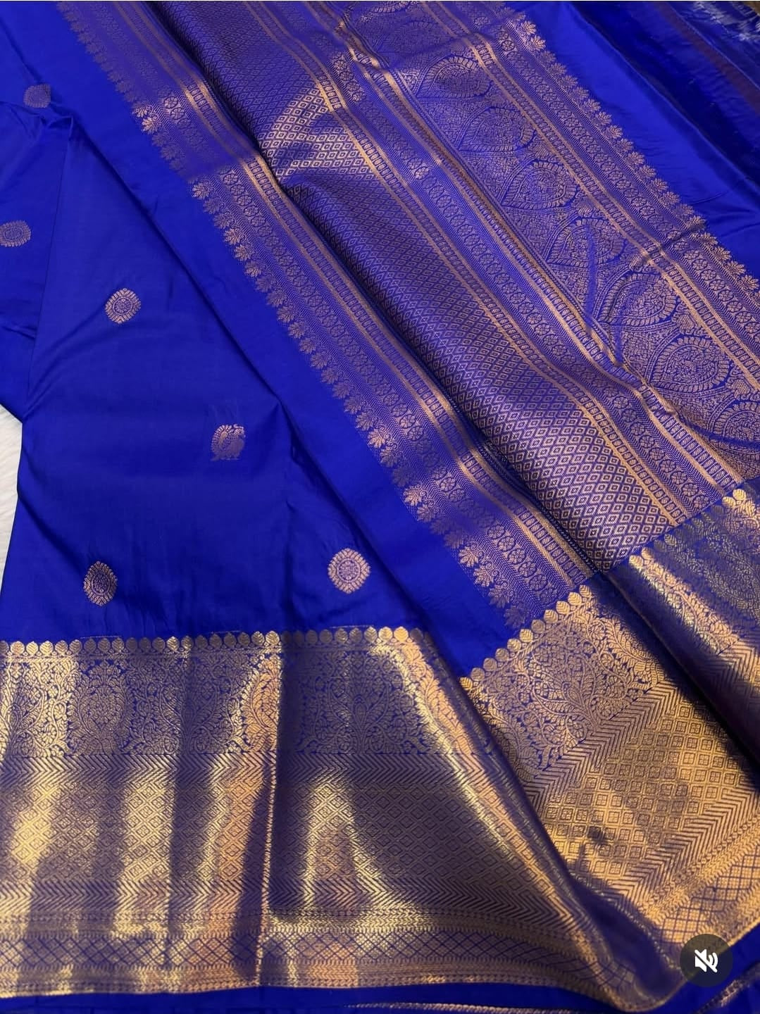 PREMIUM SEMI KANCHI SILK SAREE - ROYAL BLUE