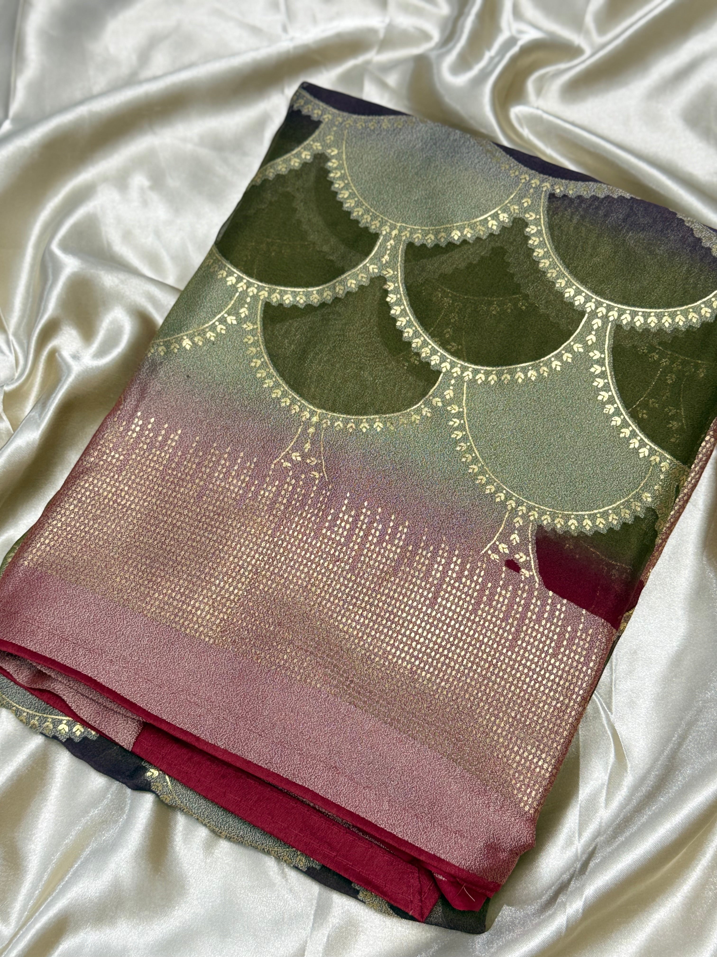 FANCY RANGKAT GEORGETTE SAREES - MULTICOLOUR