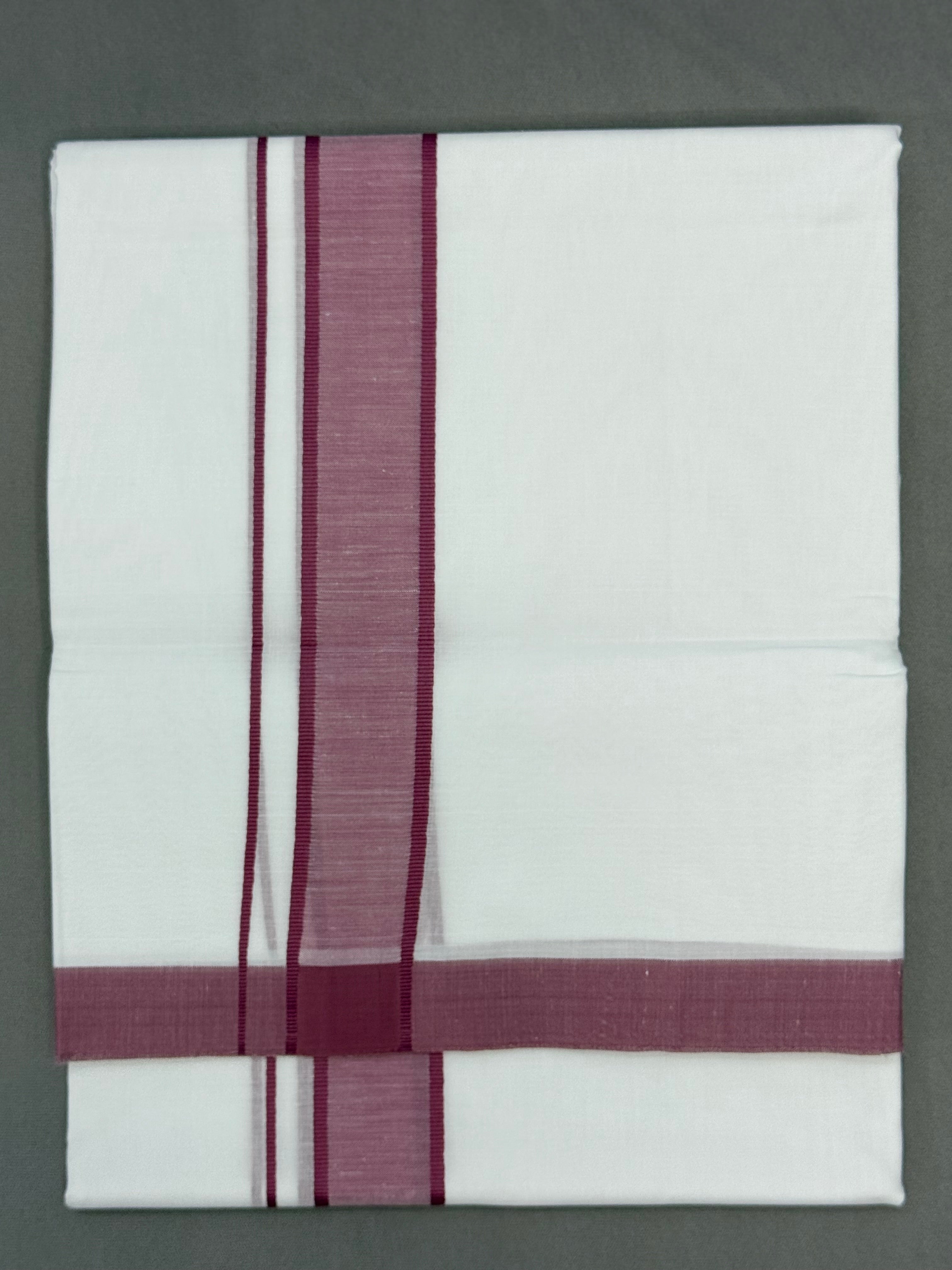 MEN'S DOUBLE DHOTI WHITE WITH FANCY BORDER