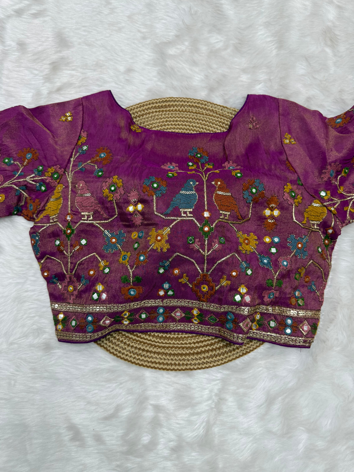 BRIDAL AARI WORK READY TO WEAR SAREE BLOUSE - VAADAMALLI