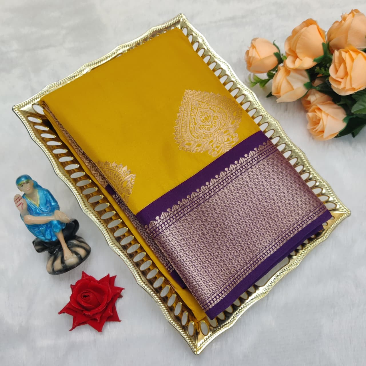 PREMIUM KORVAI SOFT SILK SAREE - MUSTARD