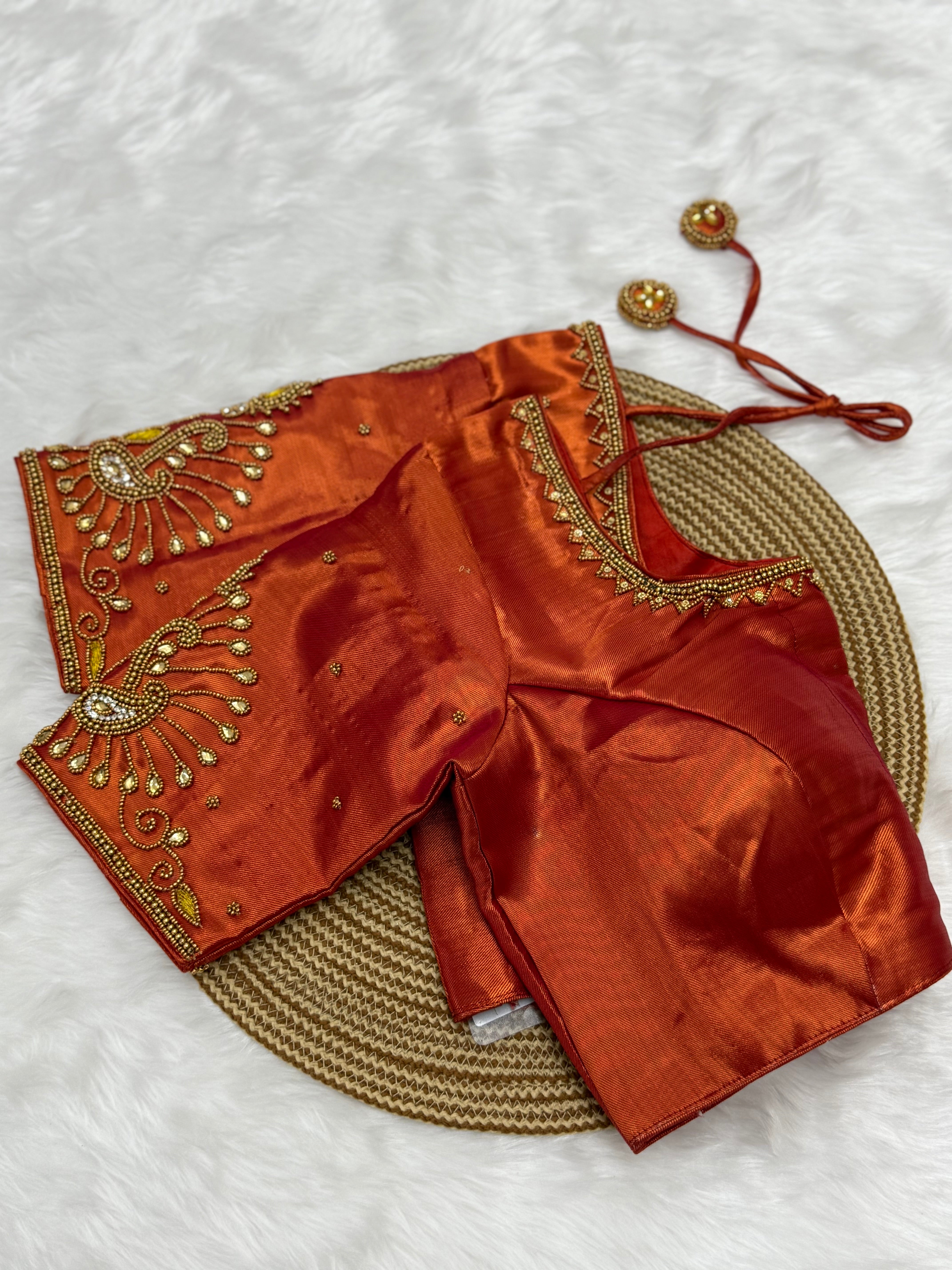 AARI WORK BRIDAL SAREE BLOUSE