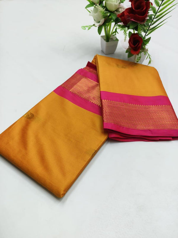 SICO SILK PAITHANI BORDER SAREE - CHROME YELLOW