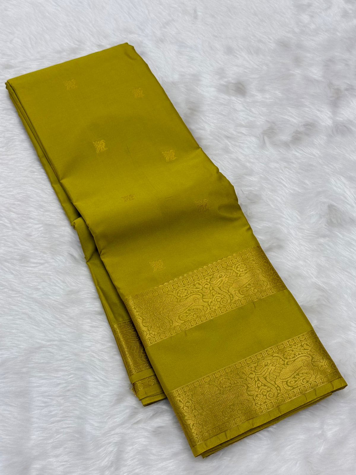 PREMIUM SEMI KANCHI SILK SAREE - MUSTARD YELLOW