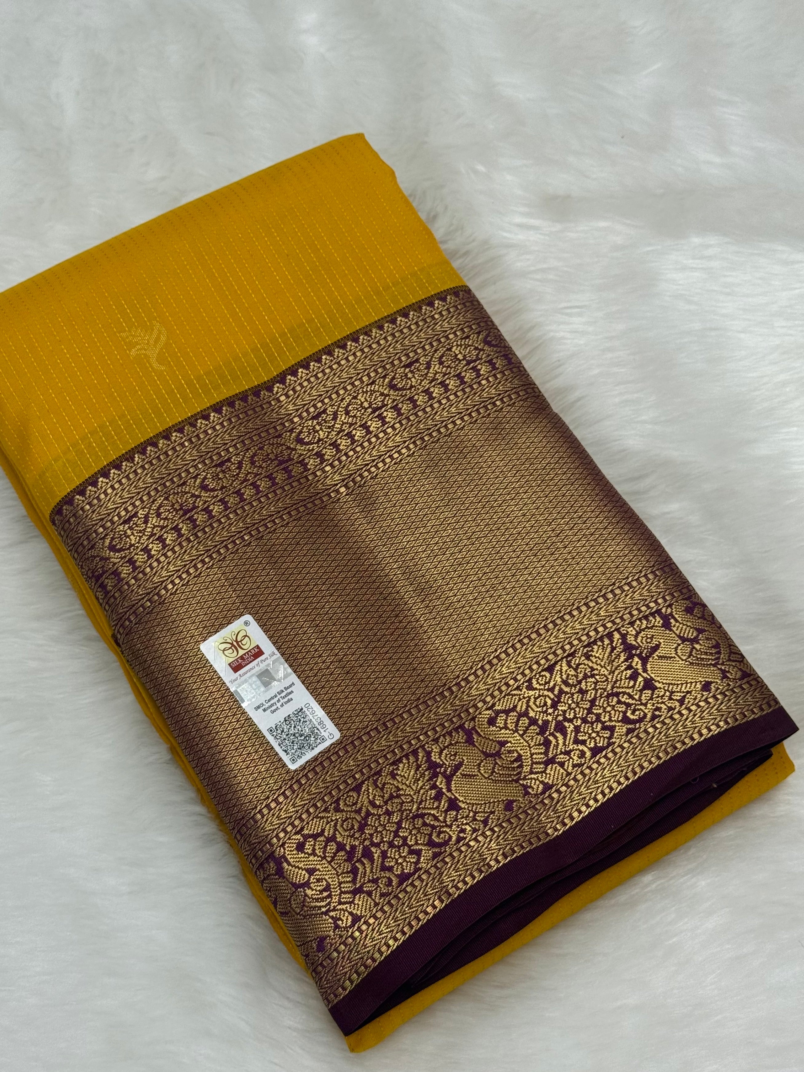 KANCHIPURAM PURE SILK SAREE | SILKMARK® CERTIFIED - AMBER