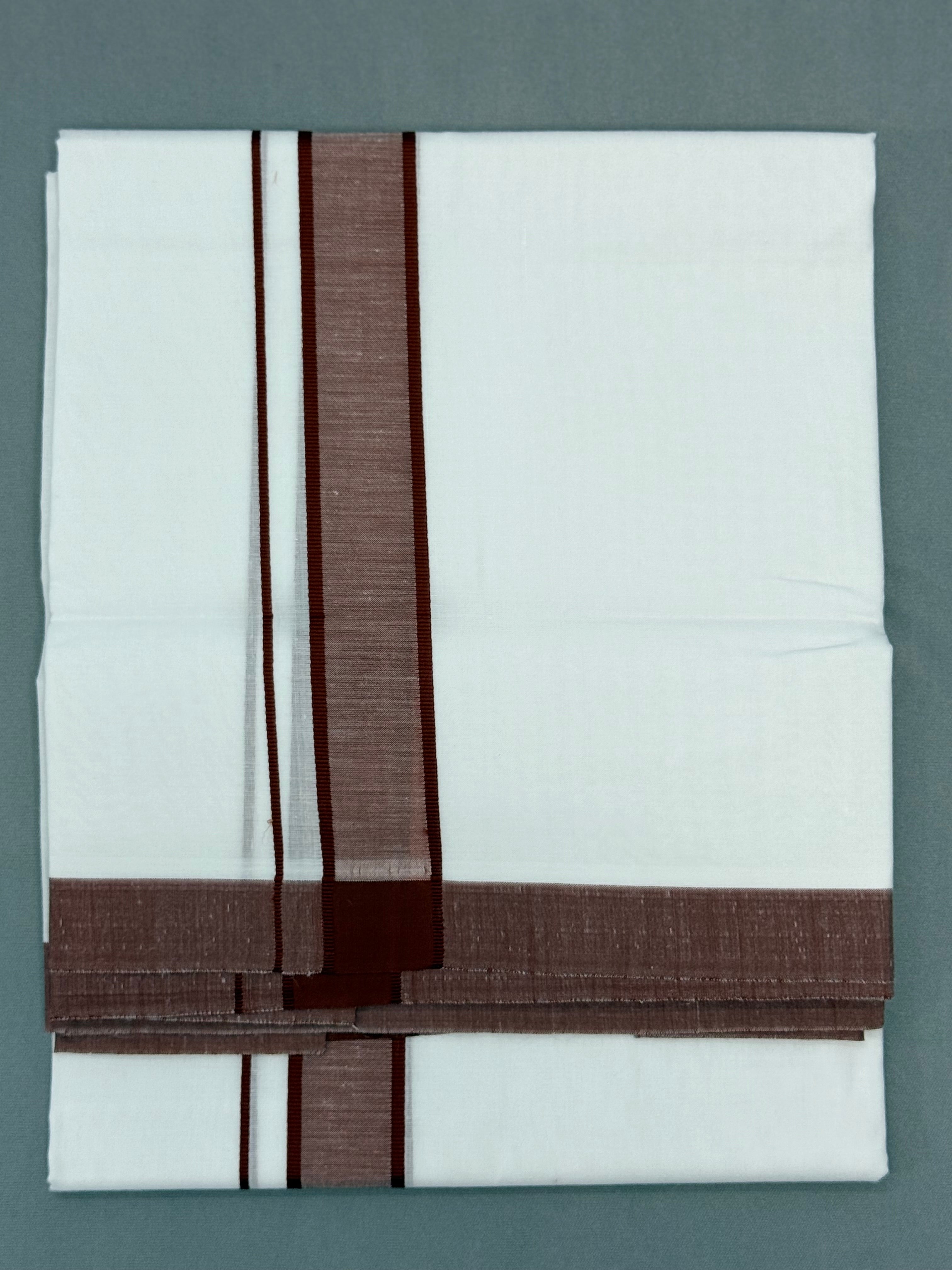 MEN'S DOUBLE DHOTI WHITE WITH FANCY BORDER