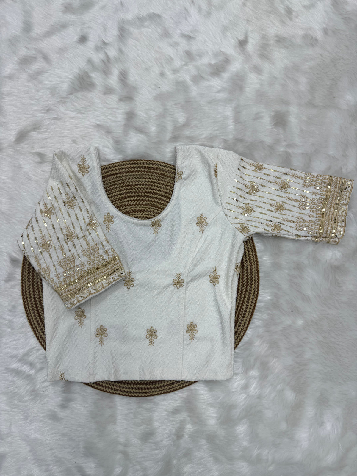 DESIGNER STRETCHABLE BLOUSE - OFFWHITE