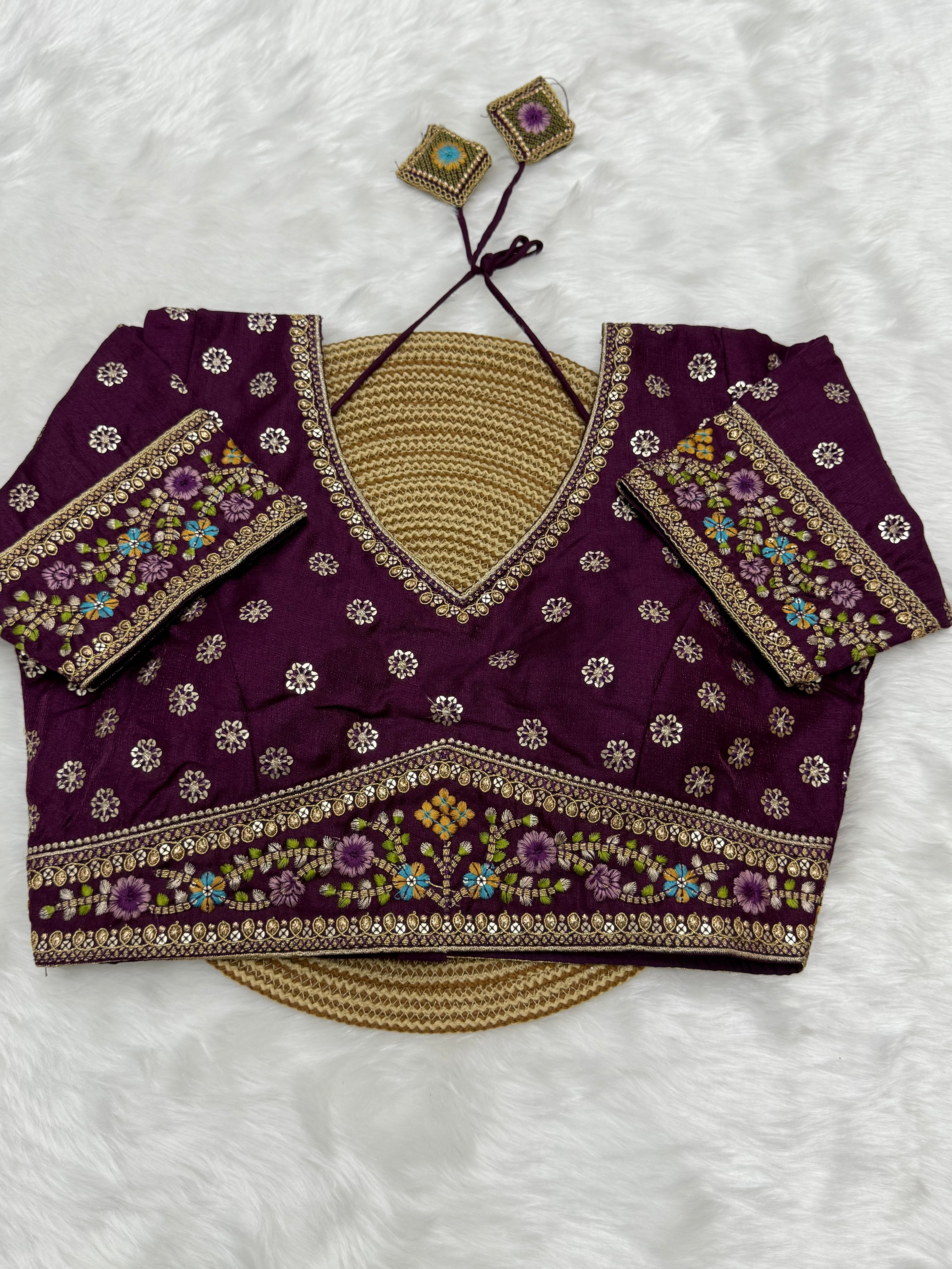 AARI WORK BRIDAL SAREE BLOUSE