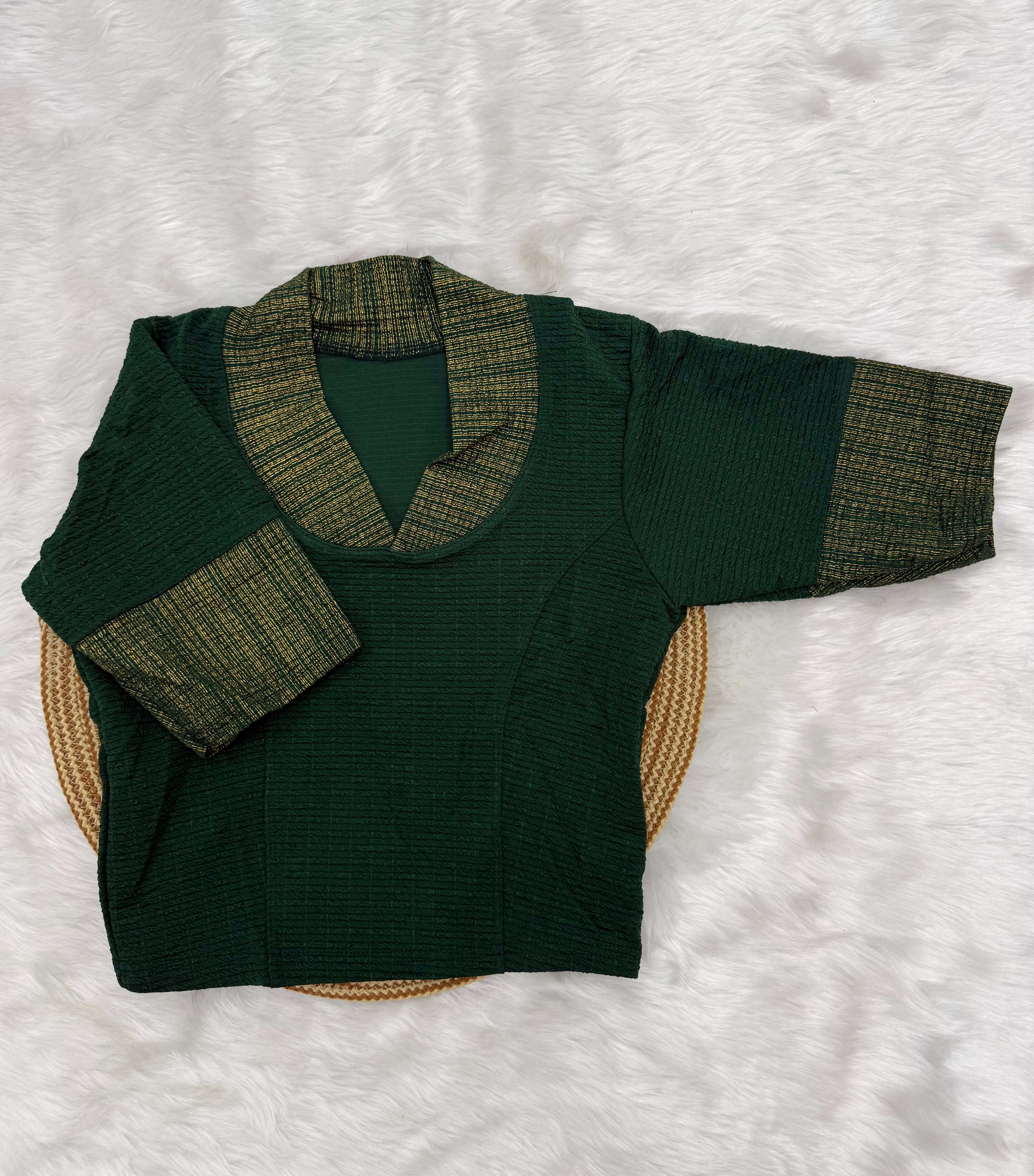 DESIGNER STRETCHABLE BLOUSE - GREEN
