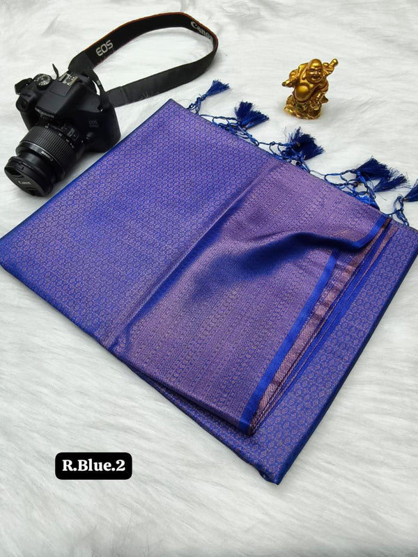 PREMIUM KUBERA PATTU SILK SAREE - ROYAL BLUE