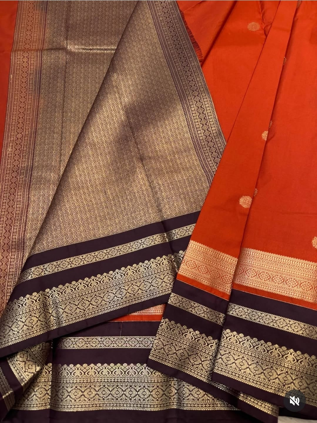 PREMIUM SEMI KANCHI SILK SAREE - ORANGE