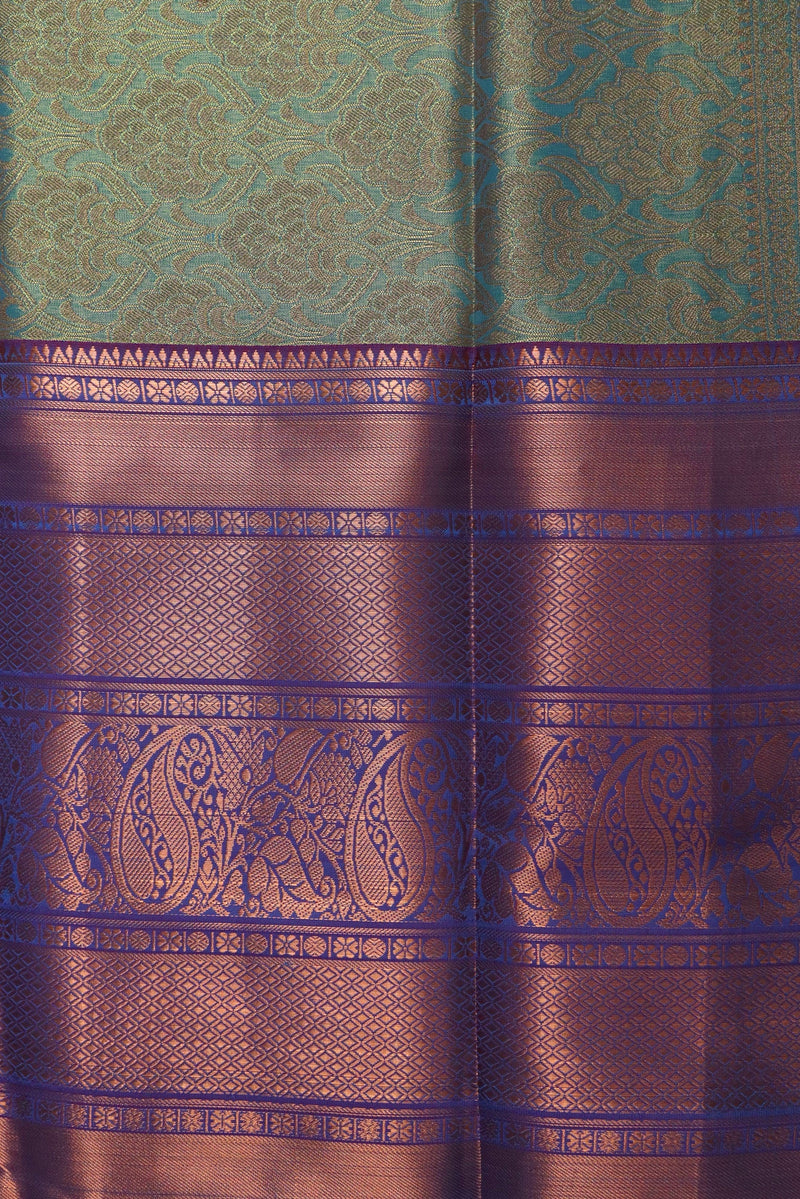 AMULET COLOUR WIDE BORDER TISSUE SILK SAREE