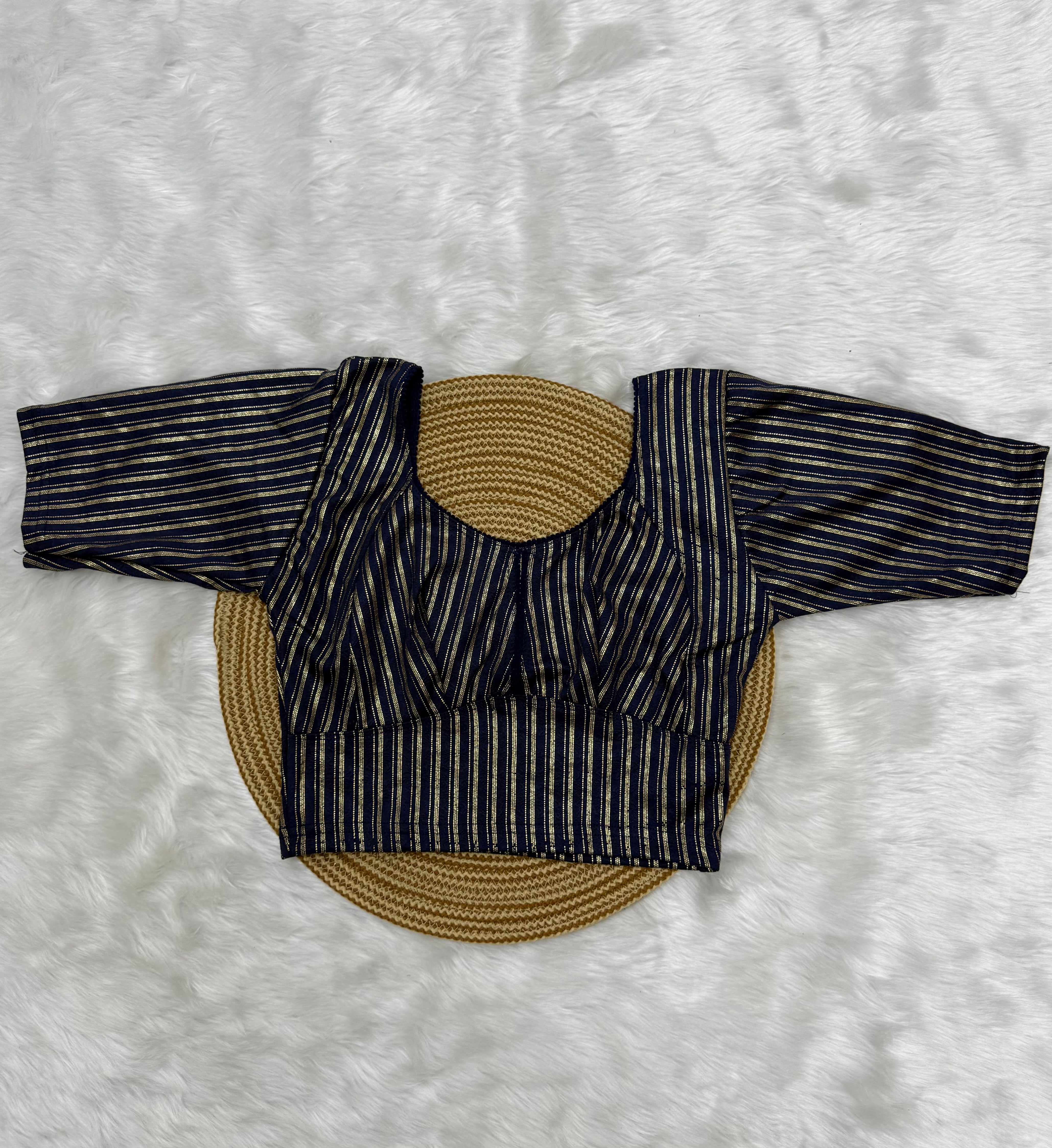 DESIGNER STRETCHABLE BLOUSE - NAVY BLUE