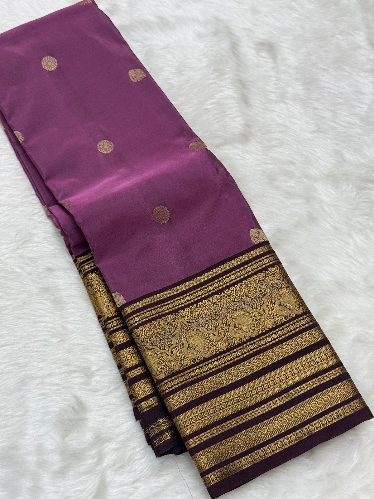PREMIUM SEMI KANCHI SILK SAREE - ORCHID PURPLE