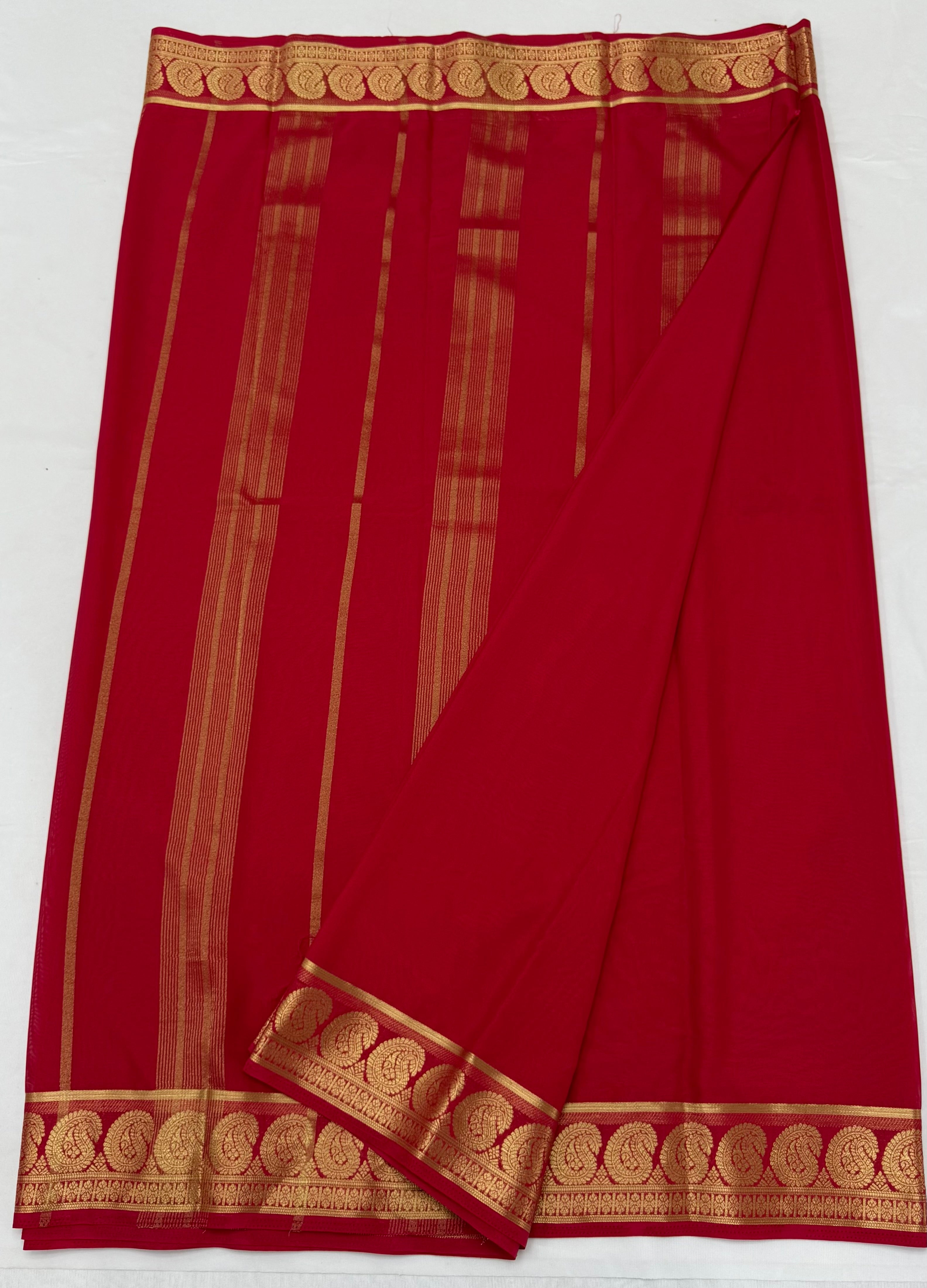 PREMIUM CREPE SILK SAREE - BRIGHT RED