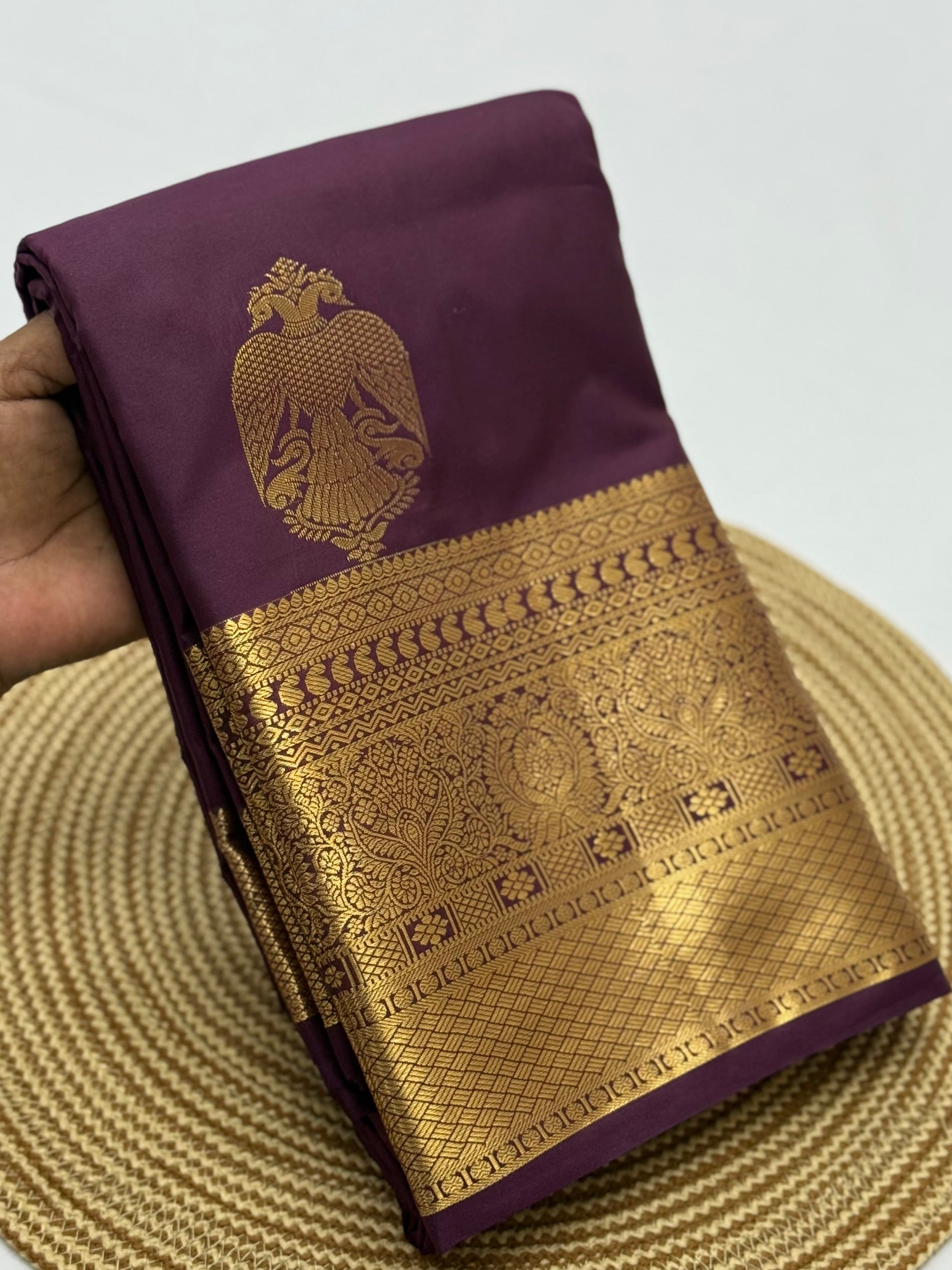 PREMIUM SEMI KANCHI SILK SAREE - MERLOT