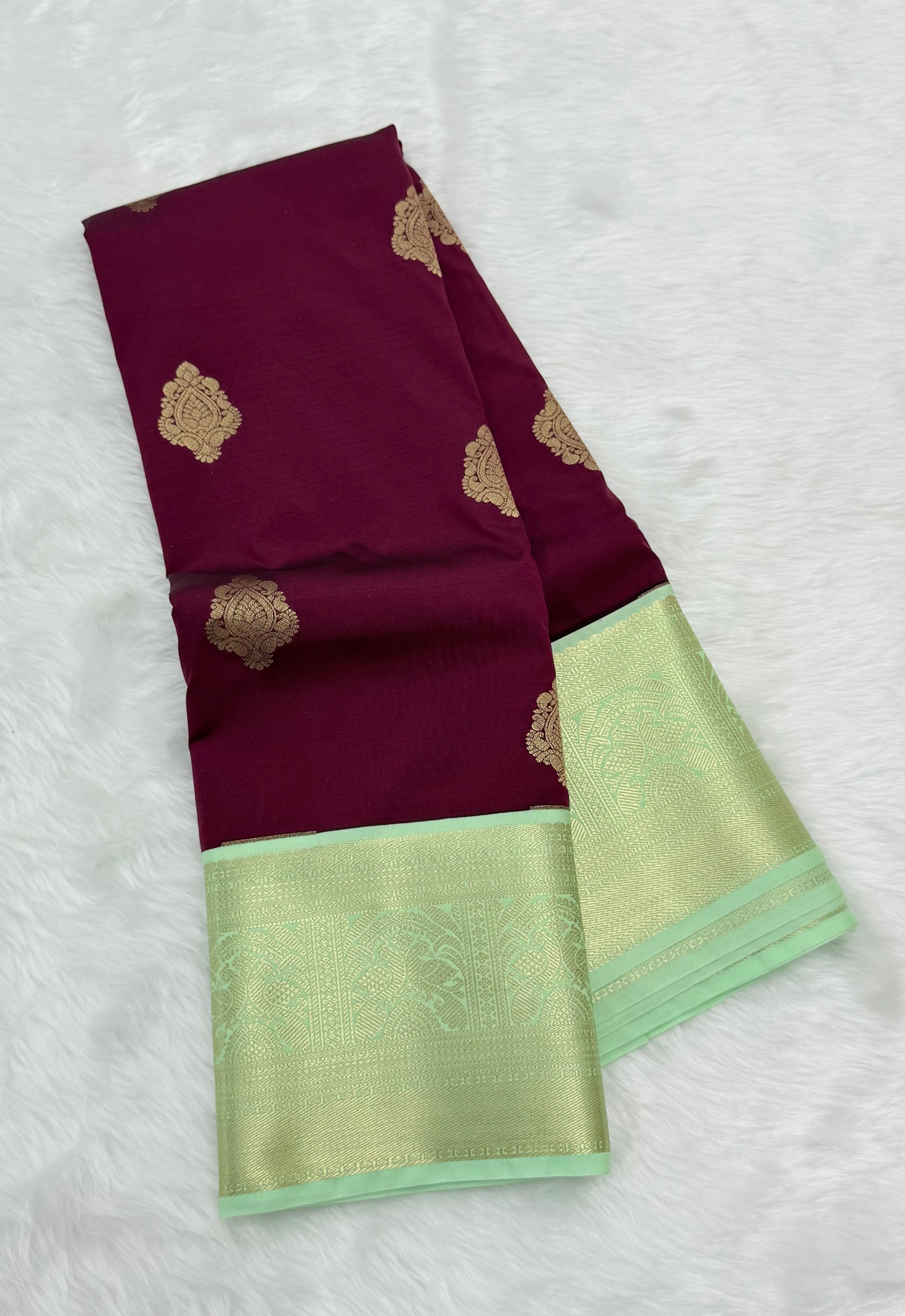 PREMIUM SEMI KANCHI SILK SAREE - BOYSENBERRY