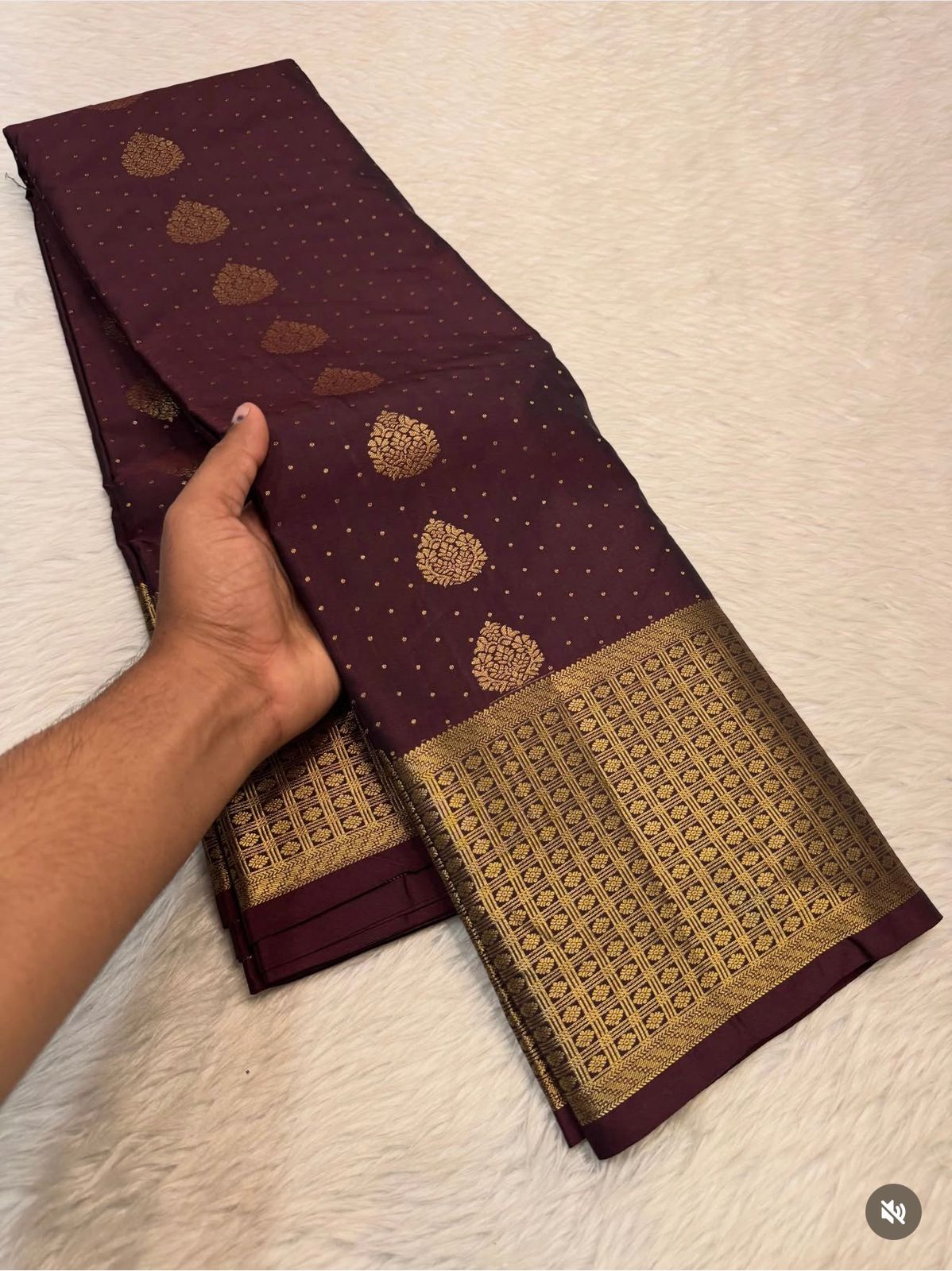 PREMIUM SEMI KANCHI SILK SAREE - BROWN