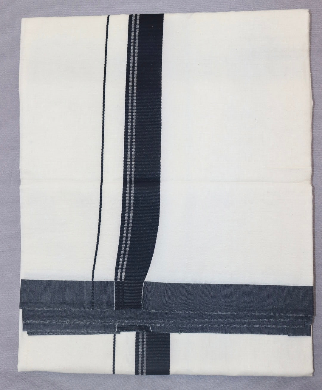 MEN'S DOUBLE DHOTI CREAM WITH FANCY BORDER