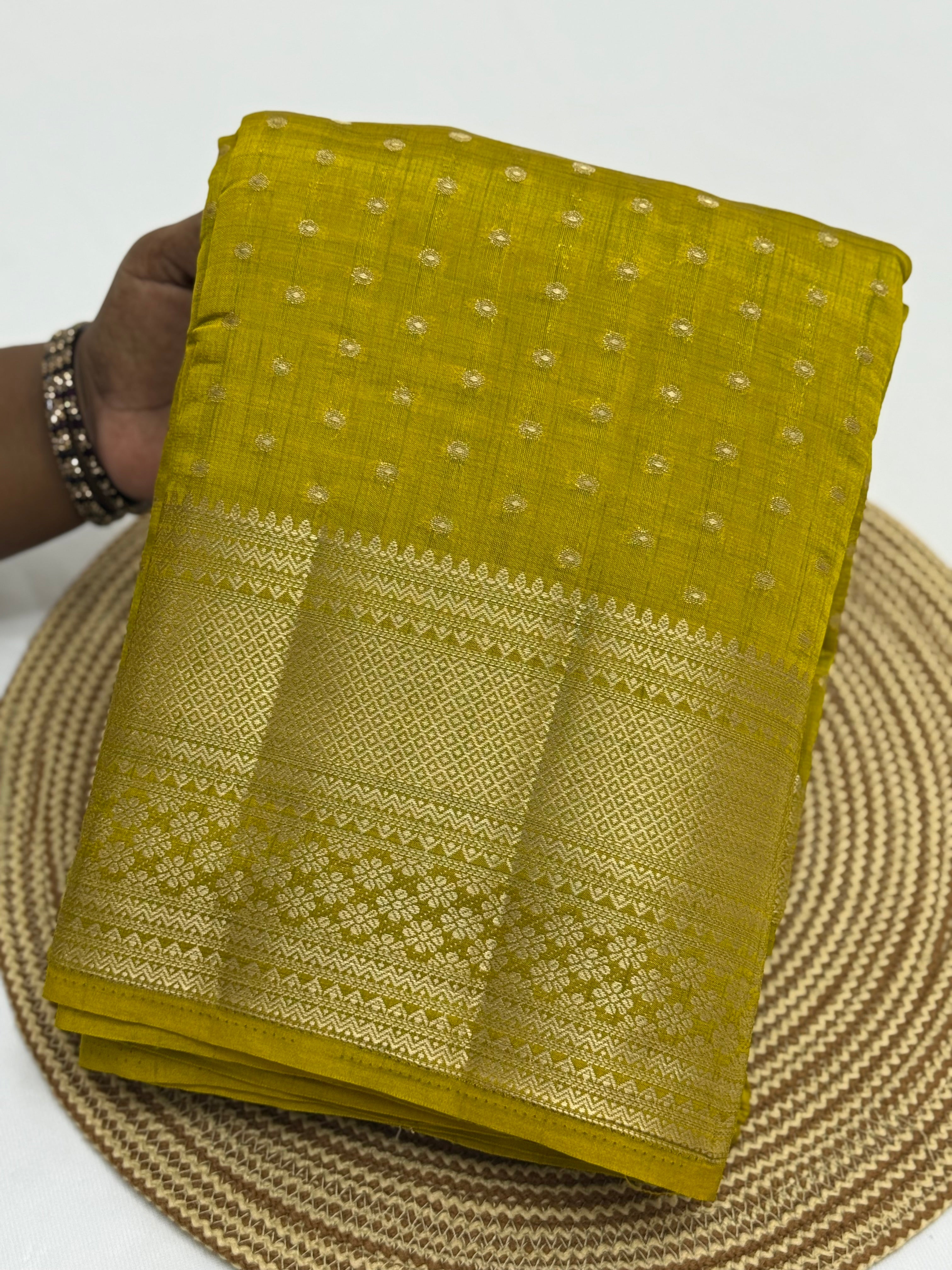 EXCLUSIVE TUSSAR SILK SAREE - MUSTARD