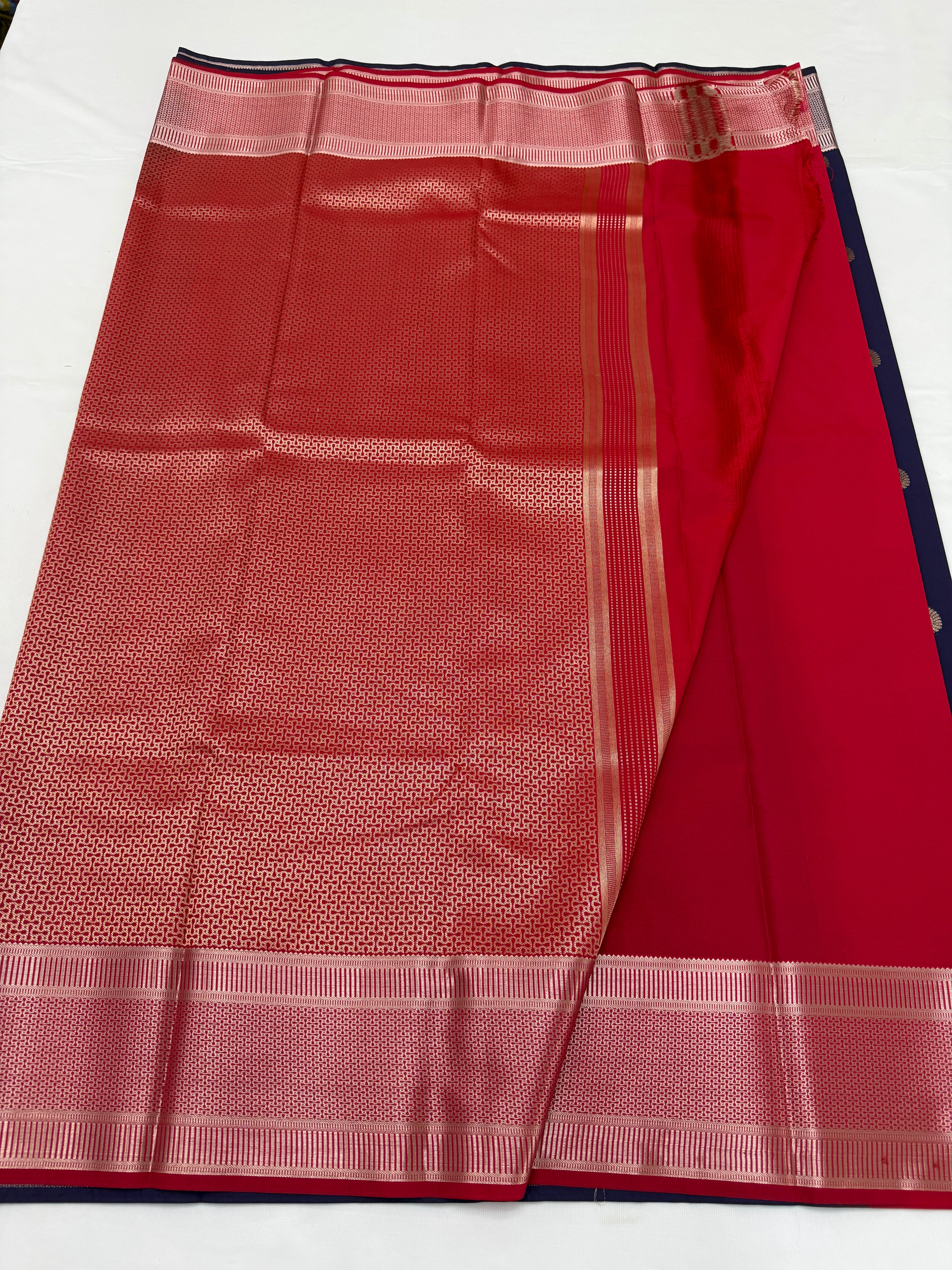 PREMIUM SEMI KANCHI SILK SAREE - INDIGO
