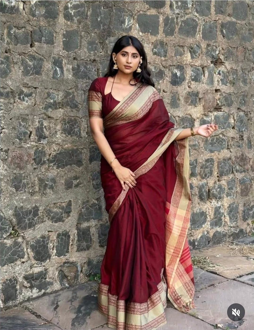 EXCLUSIVE KANCHI COTTON SAREE - MAROON