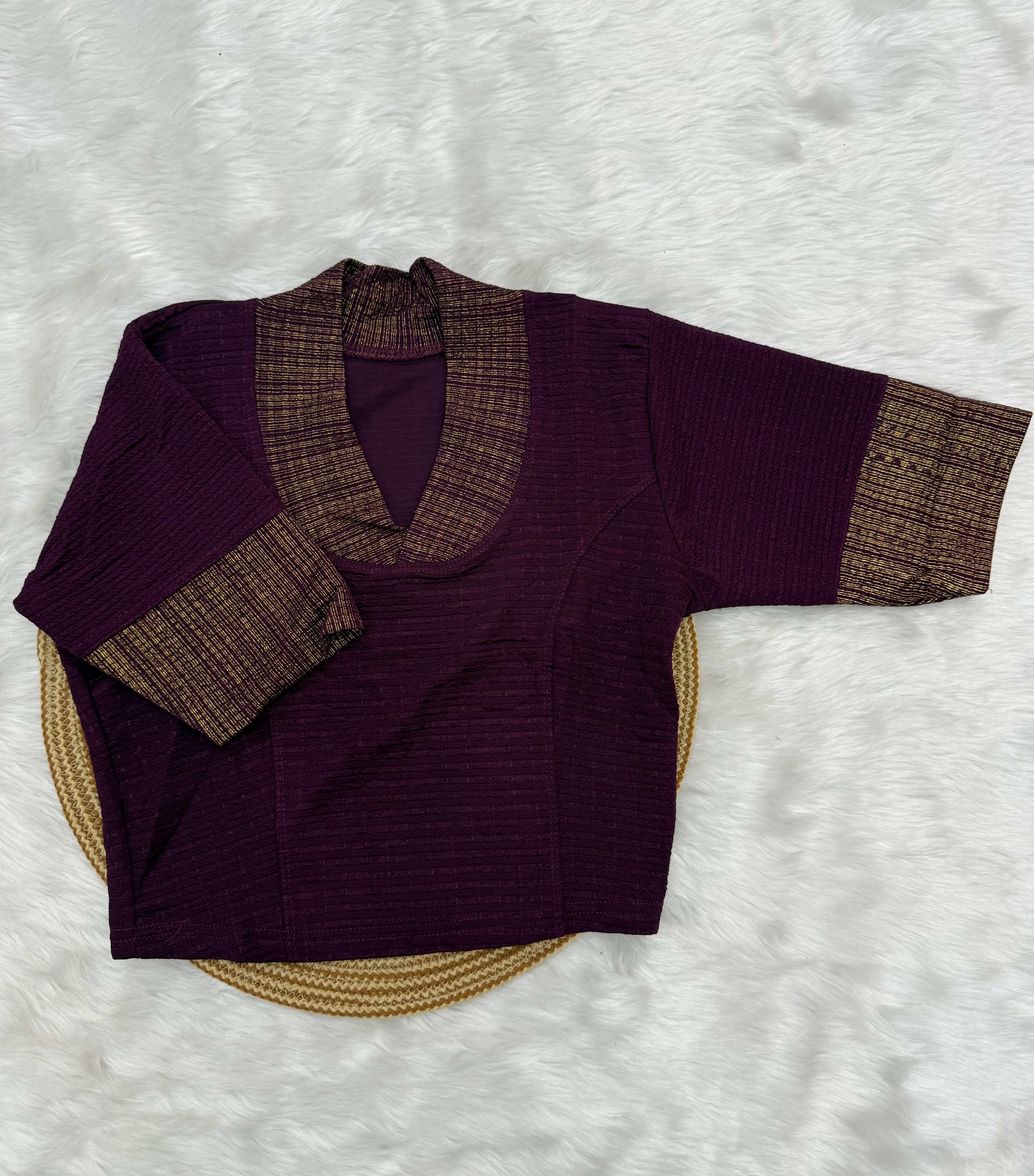 DESIGNER STRETCHABLE BLOUSE - BYZANTINE