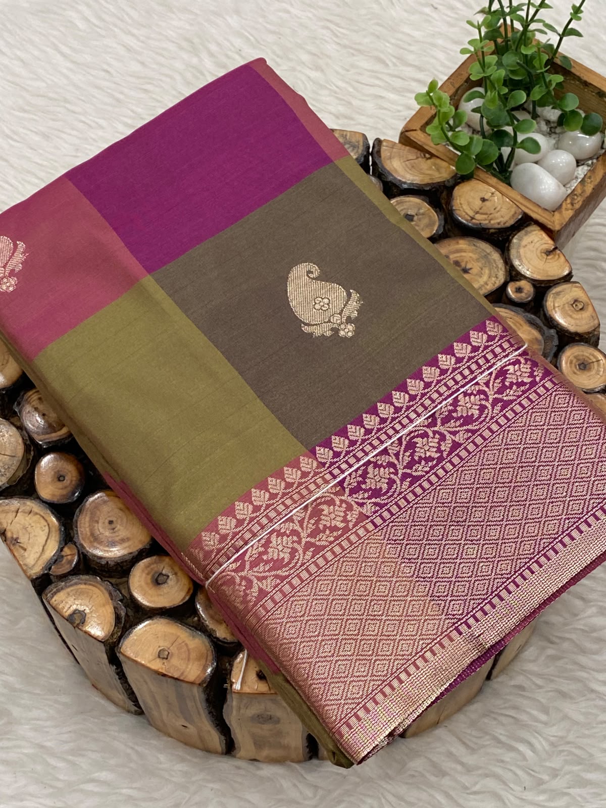 PAALUM PAZHAMUM KATAN BRIDAL SAREE - MULTI