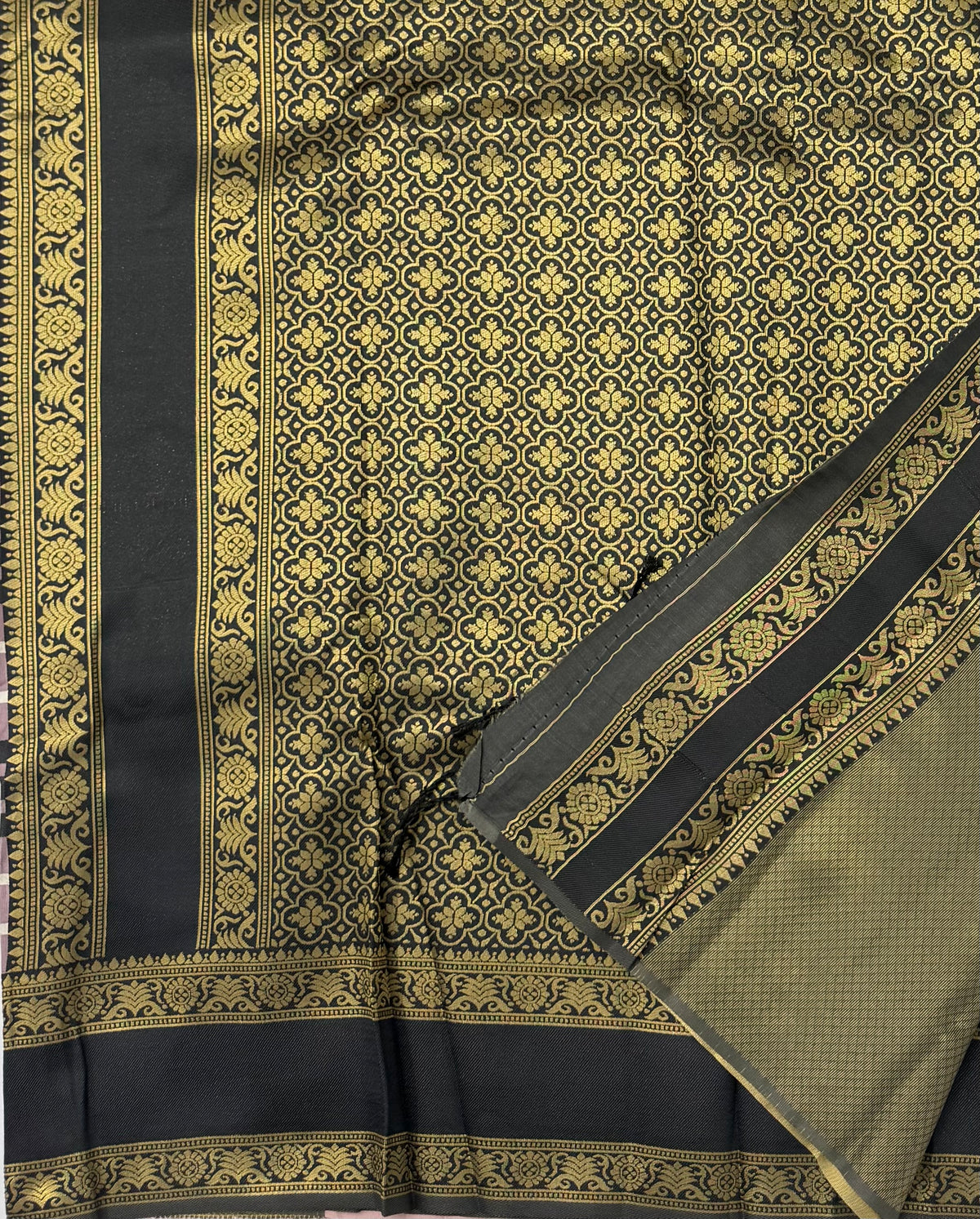 SEMI SILK BURBERRY CHECKS SAREE WITH BLOUSE - MULTI COLOUR