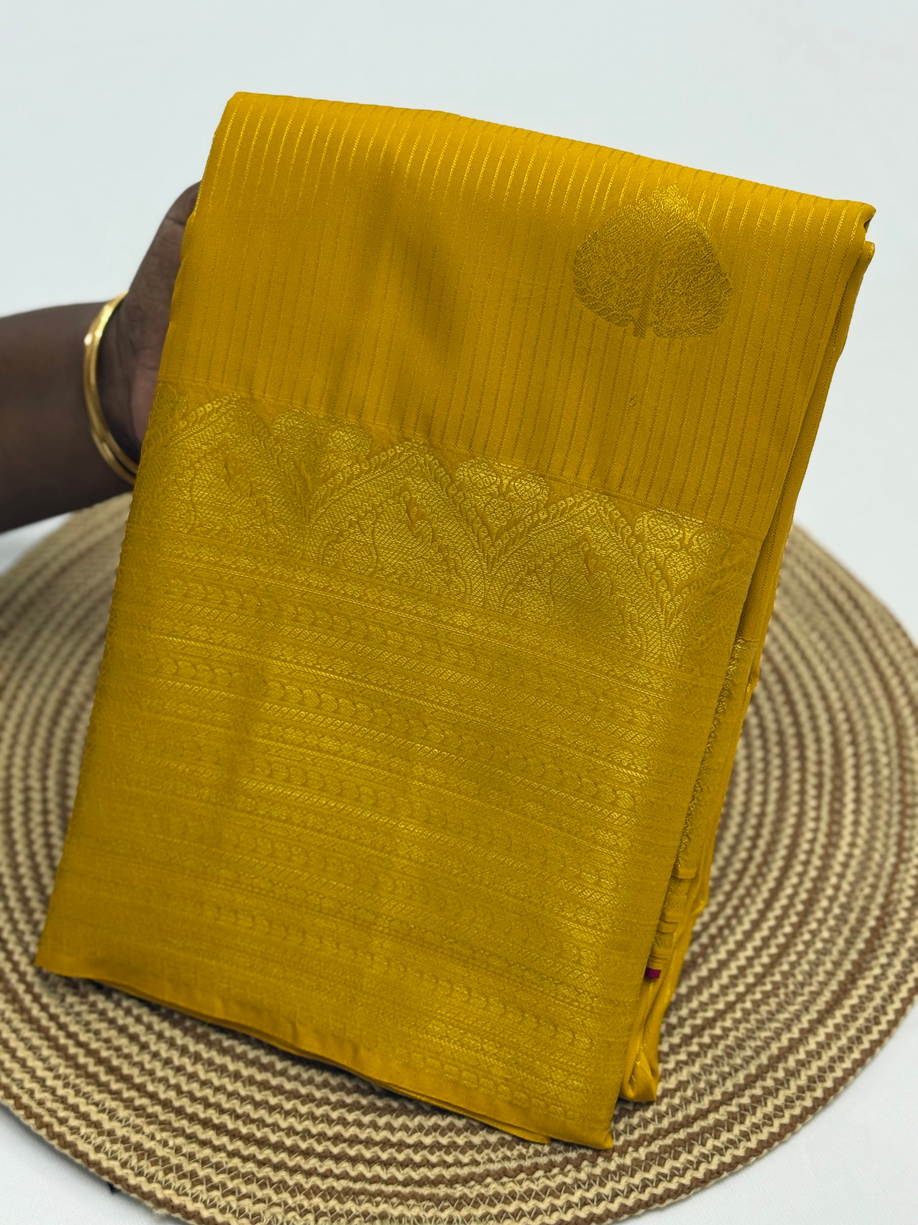 PREMIUM SEMI KANCHI SILK SAREE - AMBER